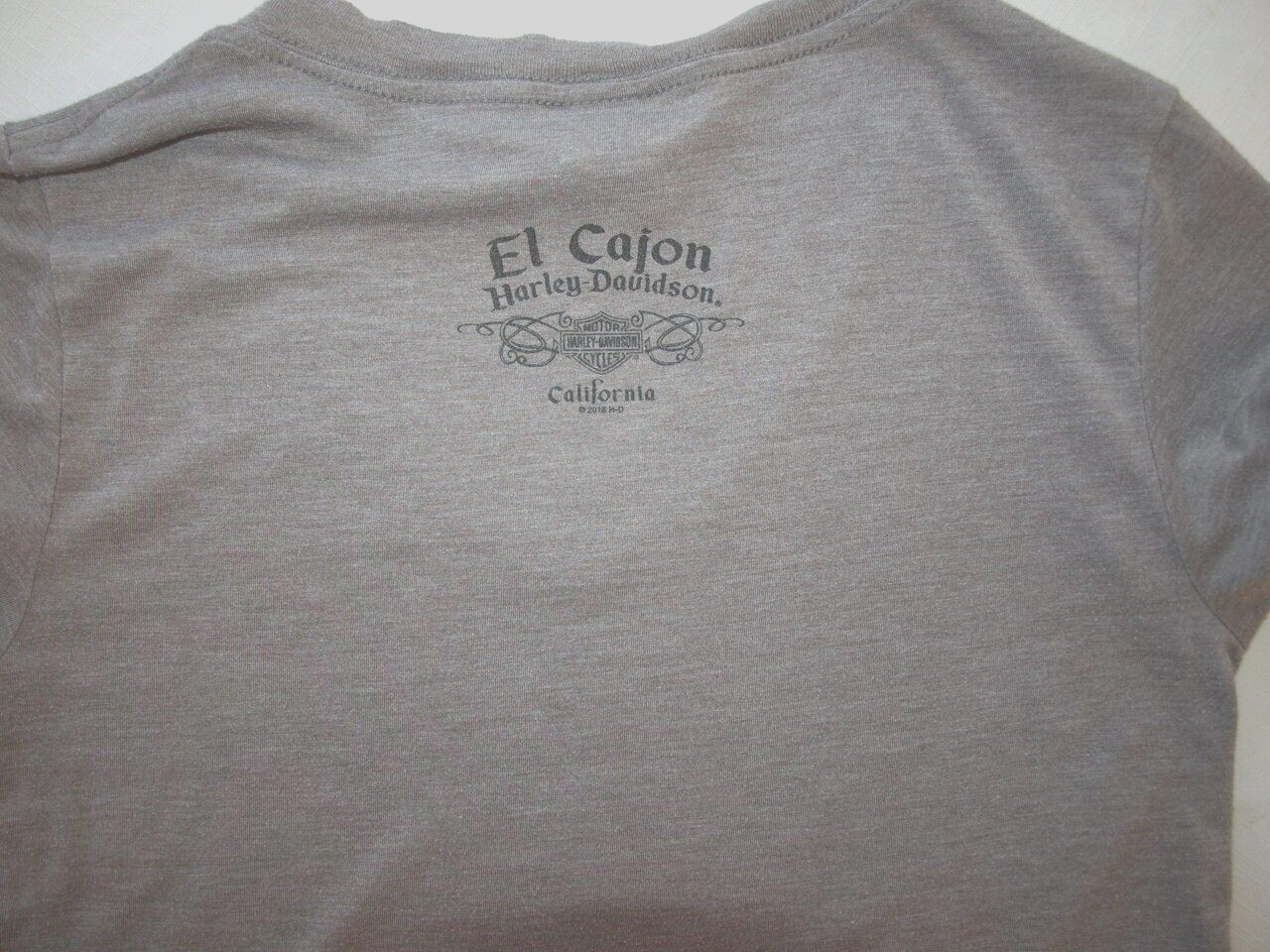 Harley-Davidson Womens T-Shirt Thin Gray S/Sleeve Cap El Cajon, California Sz:S?