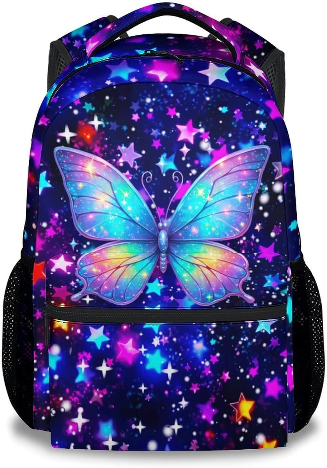 Butterfly Backpack for Girls, 17 Inch Kids School Bag for Elementary, Kindergart