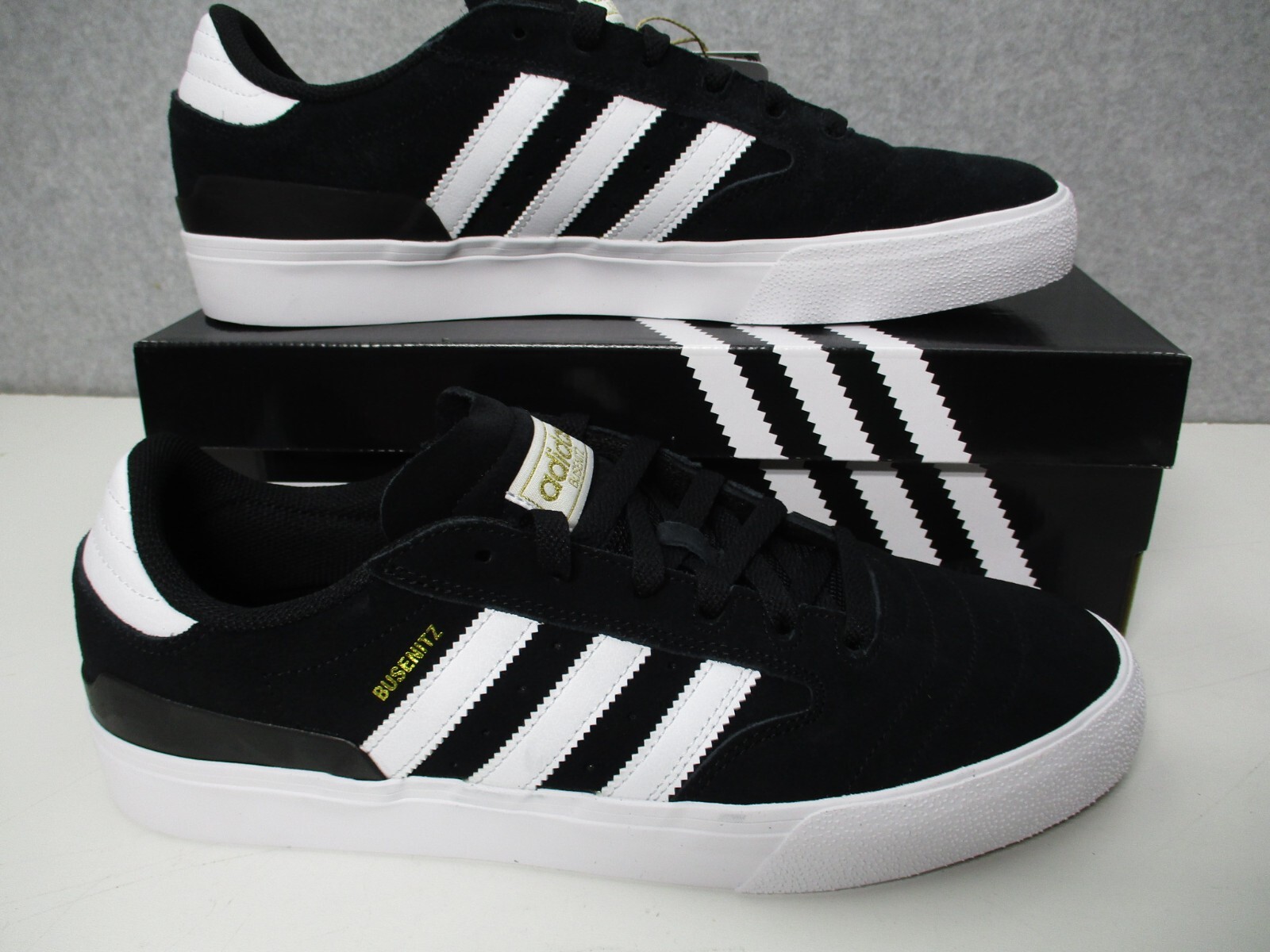 Adidas Busenitz Vulc II Skate Shoes Black White Suede Mens Sz 10.5