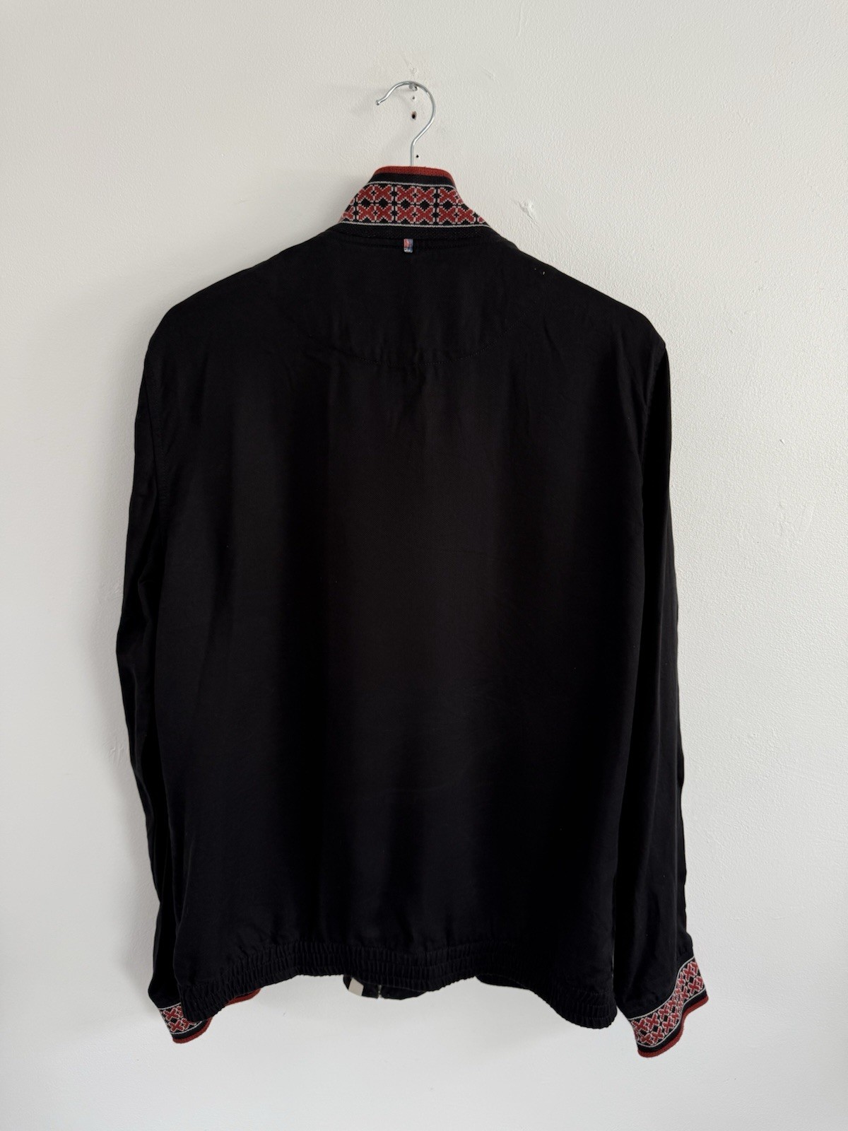Pretty Green Jacket Mens Large Black Zip Up Lyocell