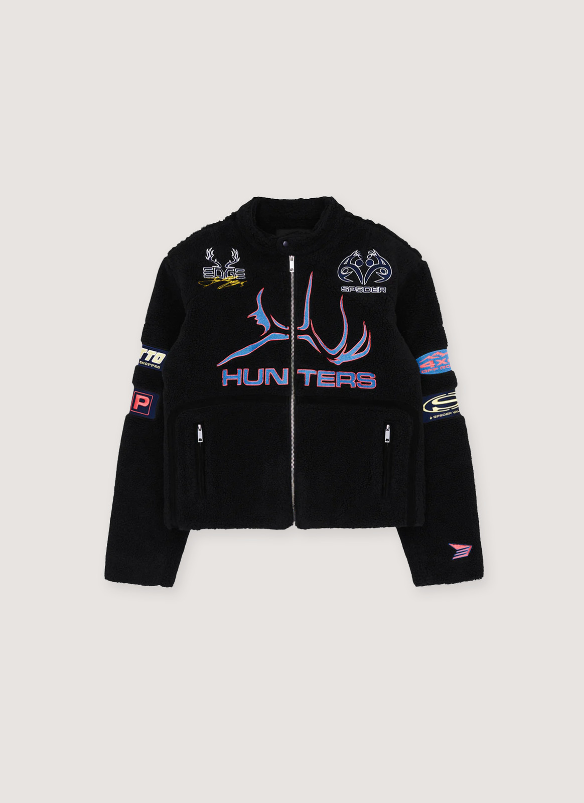 Sp5der Worldwide Sherpa Hunter Moto Jacket Black