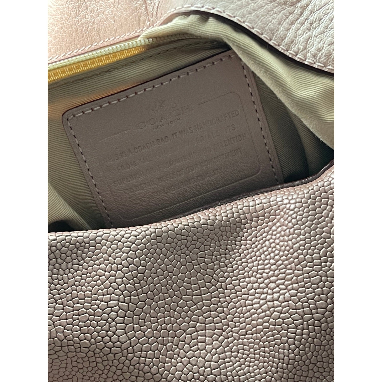 Coach Madison Phoebe Studded Metallic Rose Pink Pebbled Leather Shoulder Bag