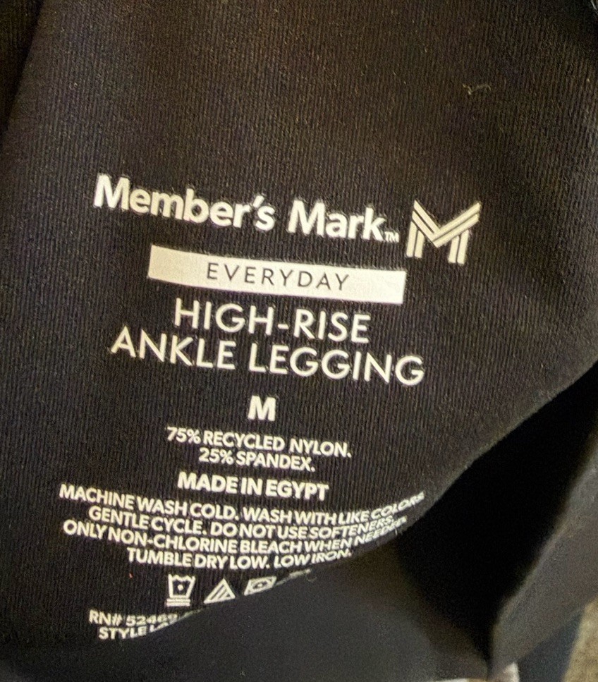 MEMBER”S MARK EVERYDAY Women’s Black HIGH RISE ANKLE Athletic Leggings Sz.M