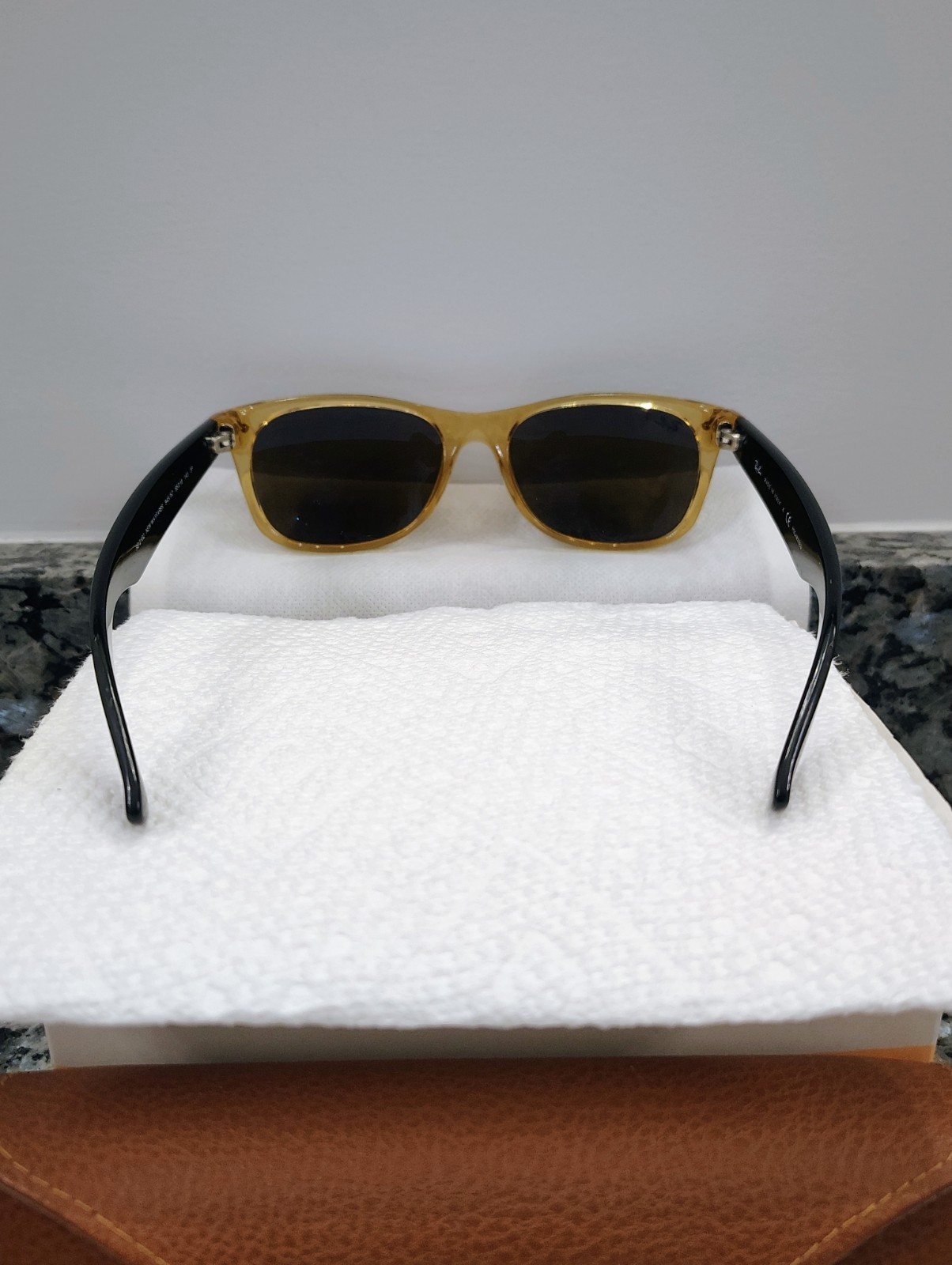 55-18mm RAY BAN RB2132 HONEY BROWN/BLACK BLEND POLARIZED NEW WAYFARER 945/57