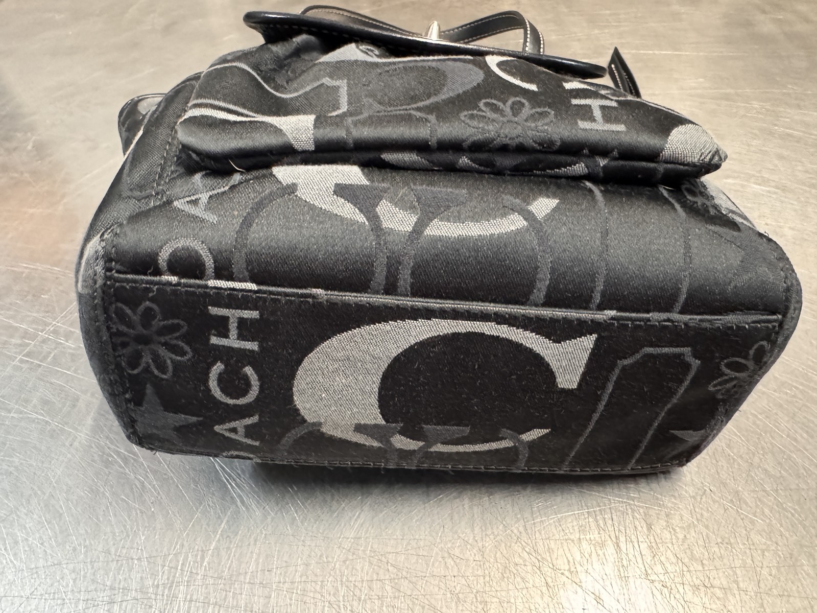 Coach 14949 Mini Leah Black Signature C TurnLock Satchel Crossbody Bag Purse