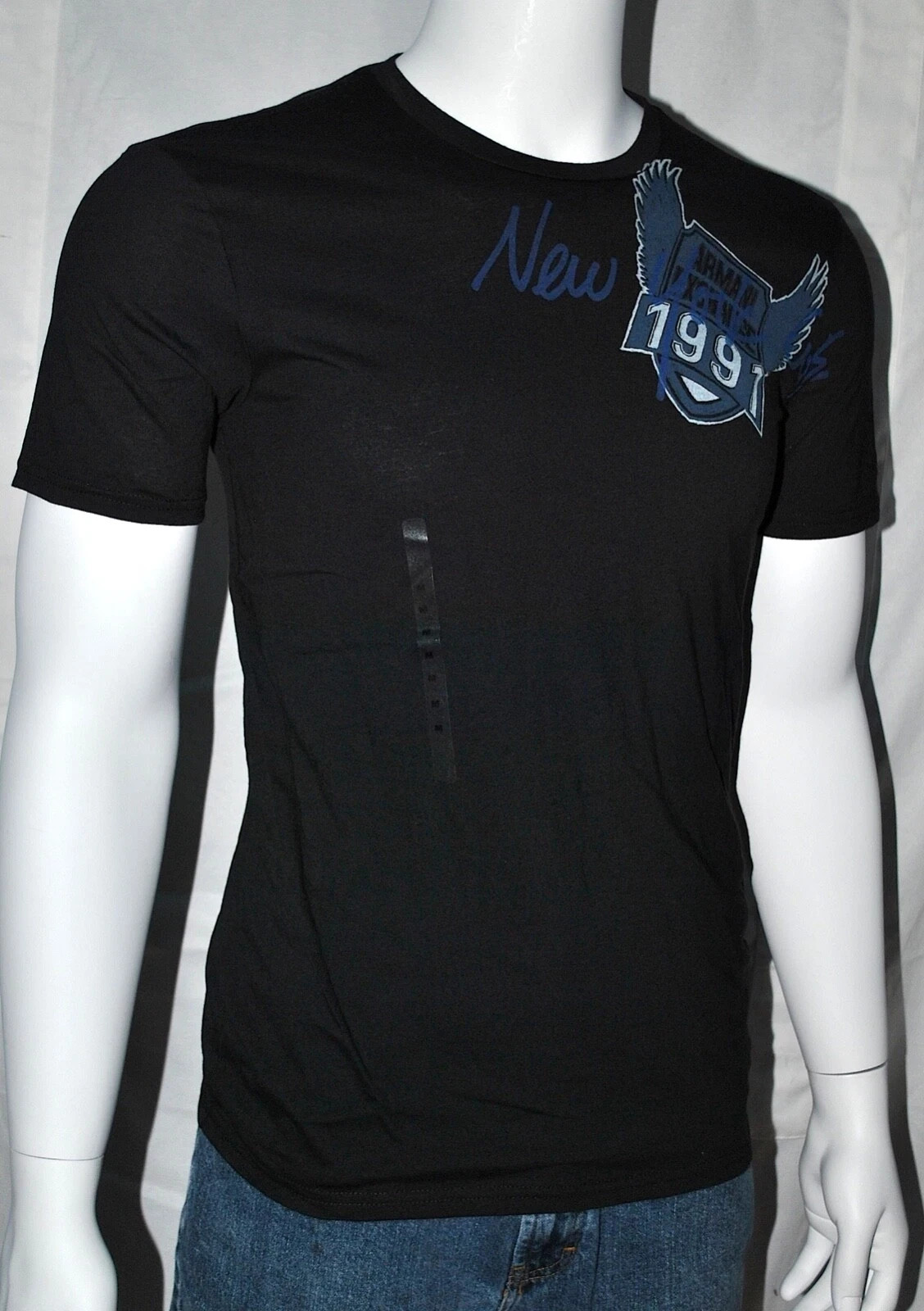 Armani Exchange T Shirt Men Eagle Black M Medium RARE Vintage NWT