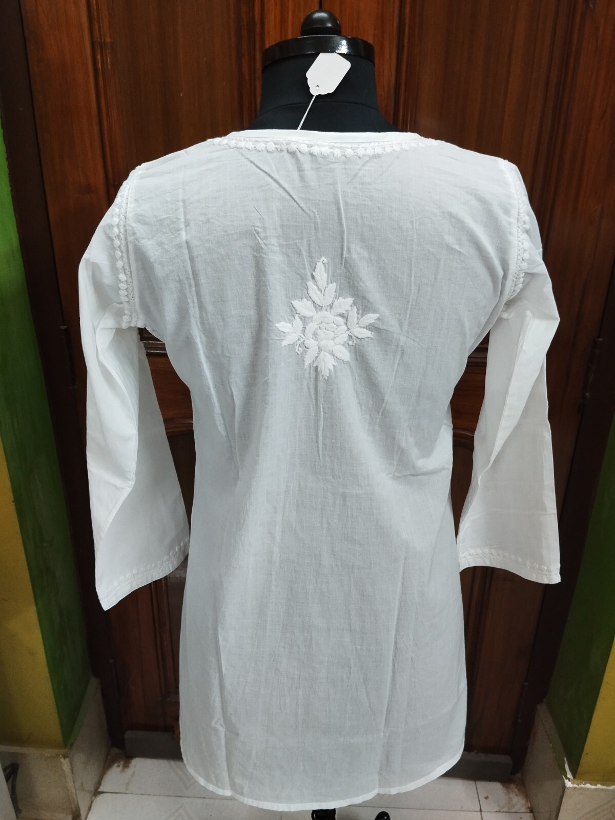 DESIGNER S M L XL 2XL ETHNIC HANDMADE 100% COTTON TOP KURTI CHIKAN EMBROIDERY