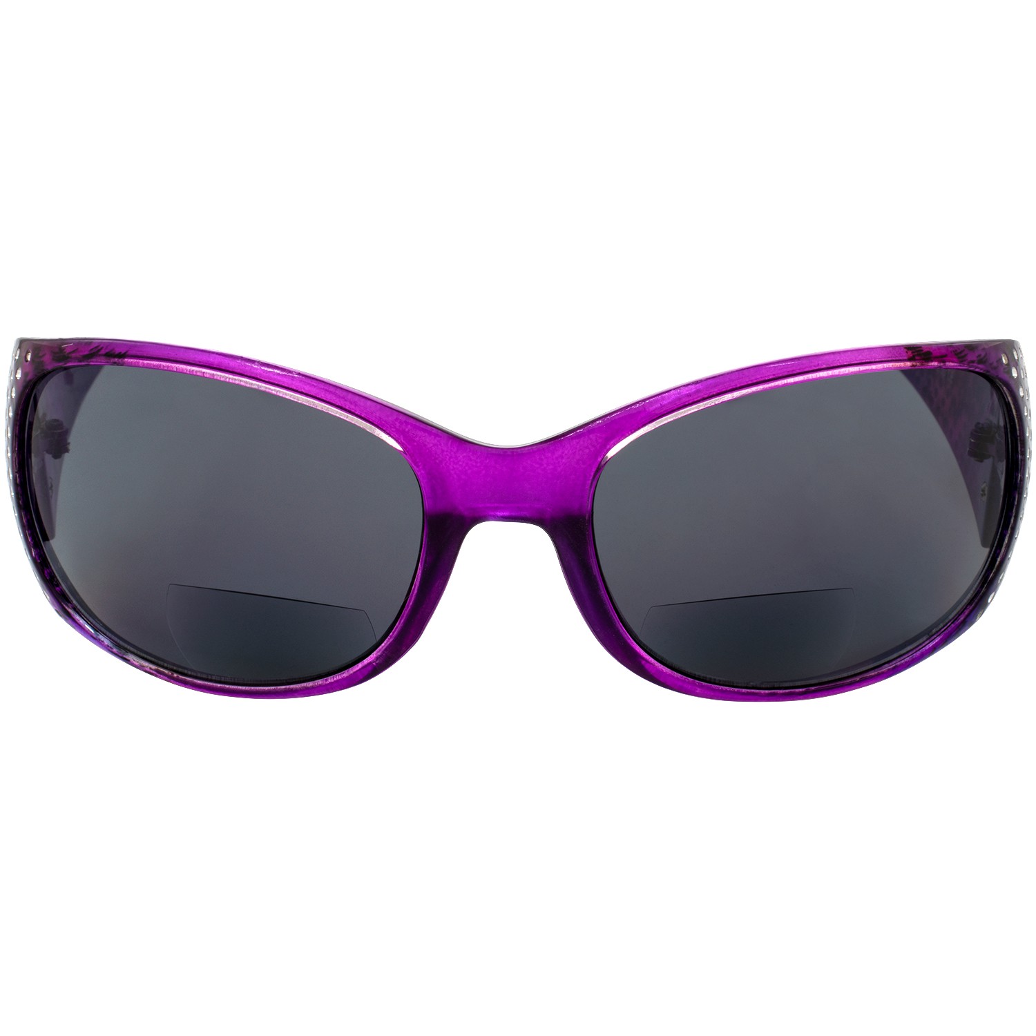 2 Global Vision Galaxy 2.0 Bifocal Sunglasses Black & Lavender Frames Smoke Lens