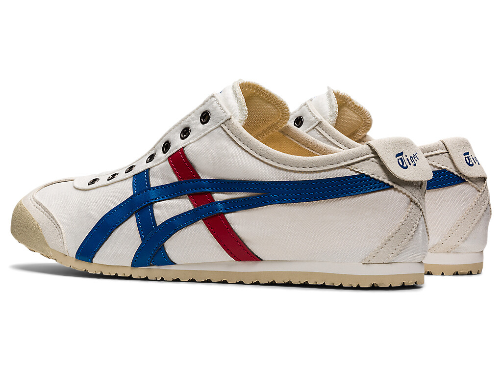 Onitsuka Tiger MEXICO 66 SLIP – ON Canvas WHITE BLACK CREAM BIRCH NAVY TRICOLOR.