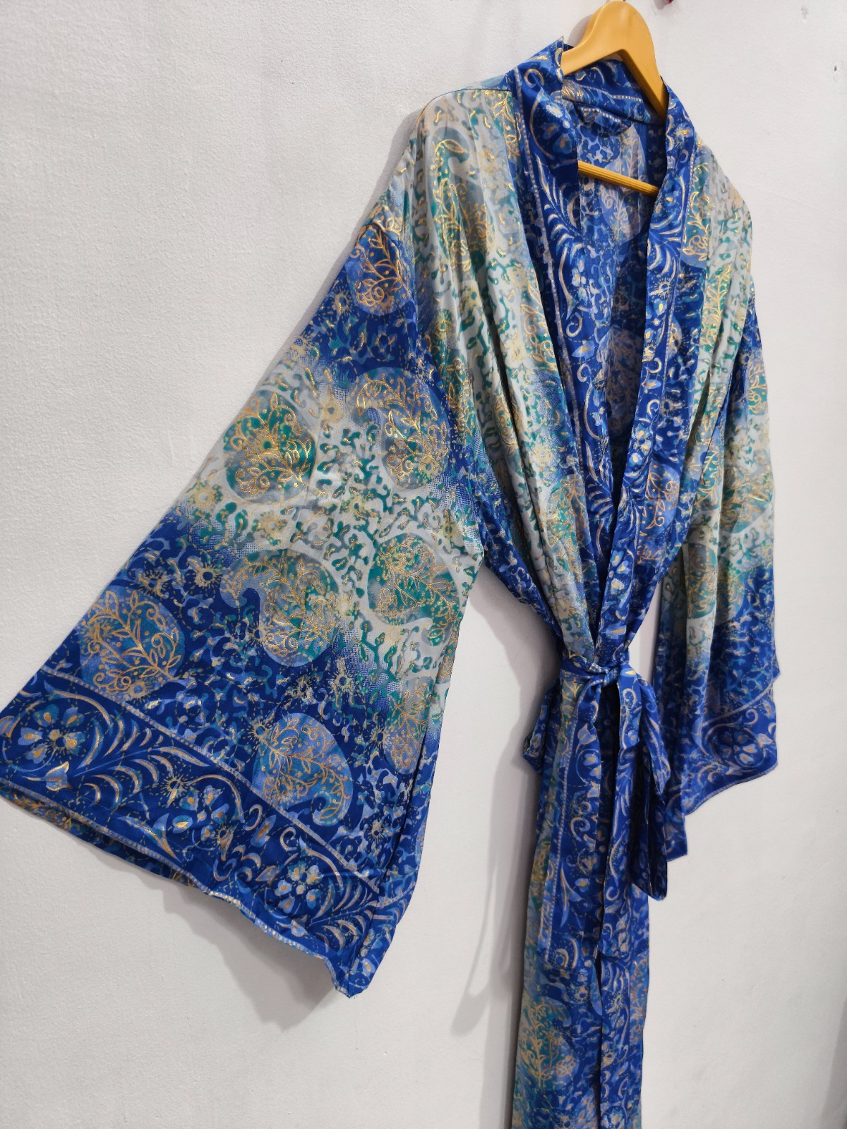 Ankle Length Silk Kimono Robe For Her L-1171