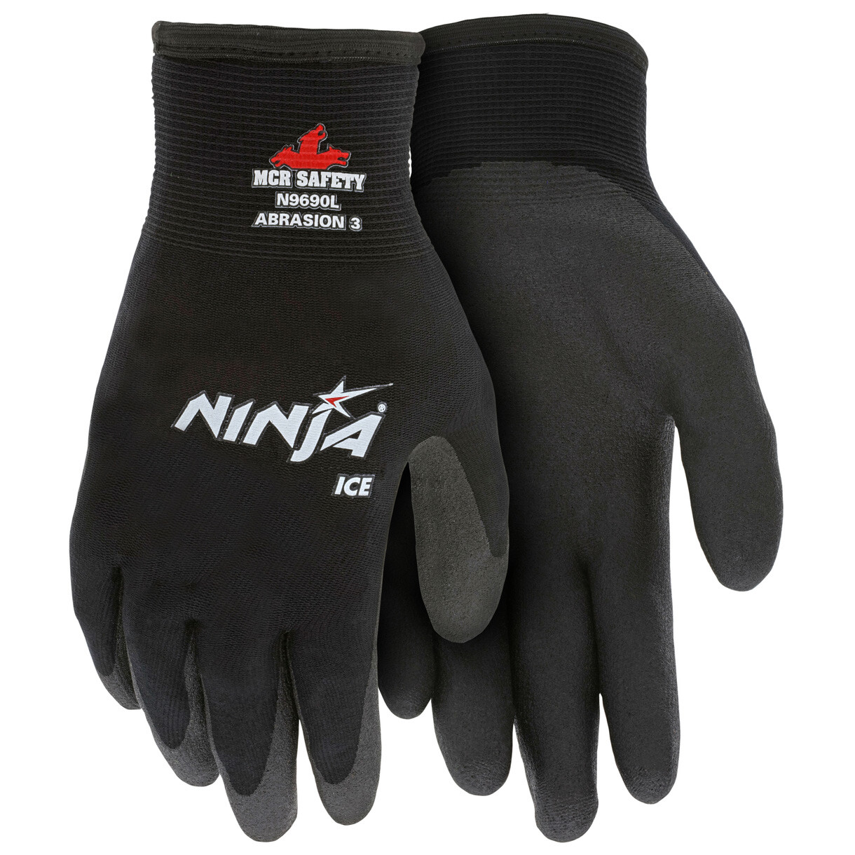 2- Ninja Ice Insulated Cold Weather Warm Winter Safety Palm Coated WORK GLOVES