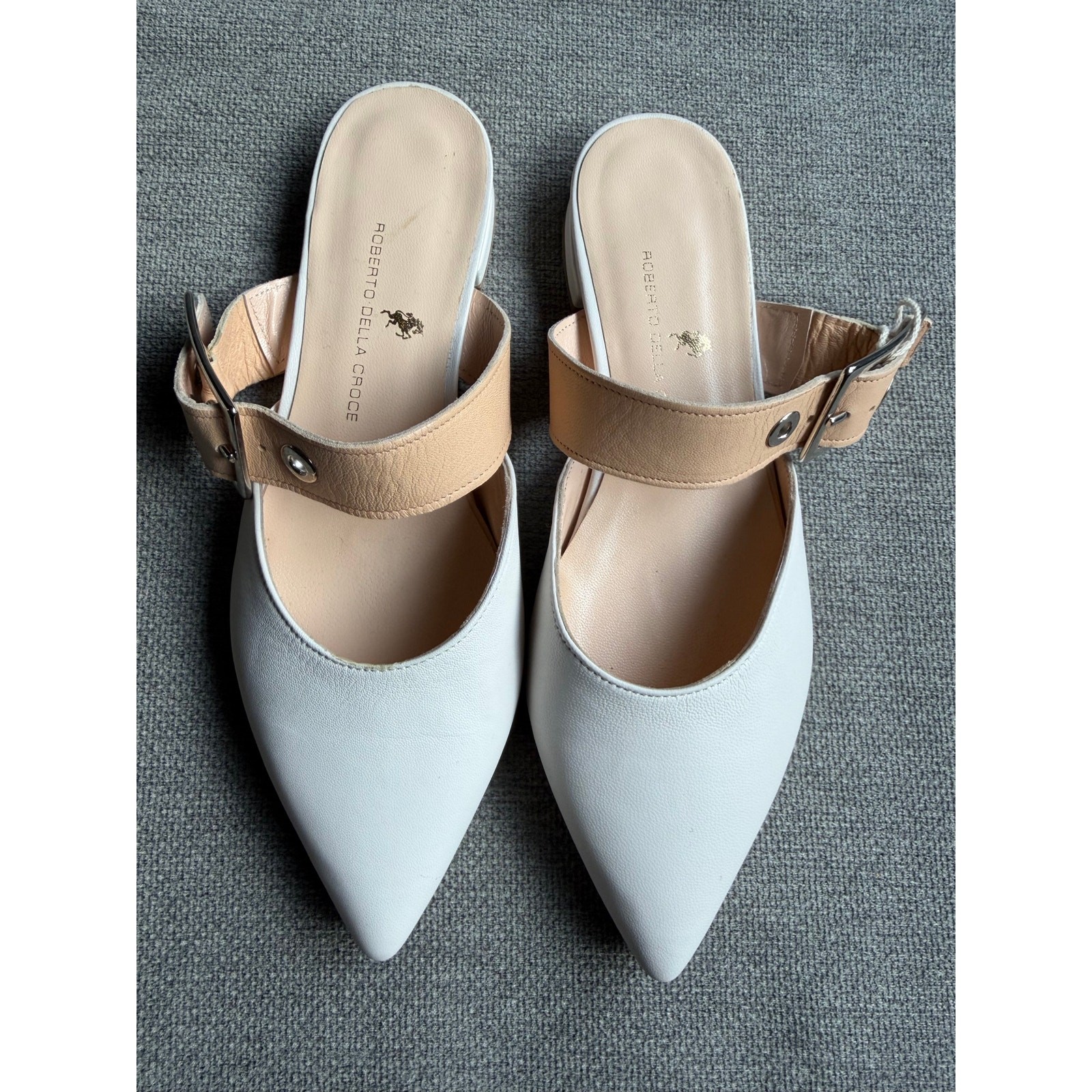 Roberto Della Croce Mules Clogs Flat Cream White Women’s 36 US 5.5