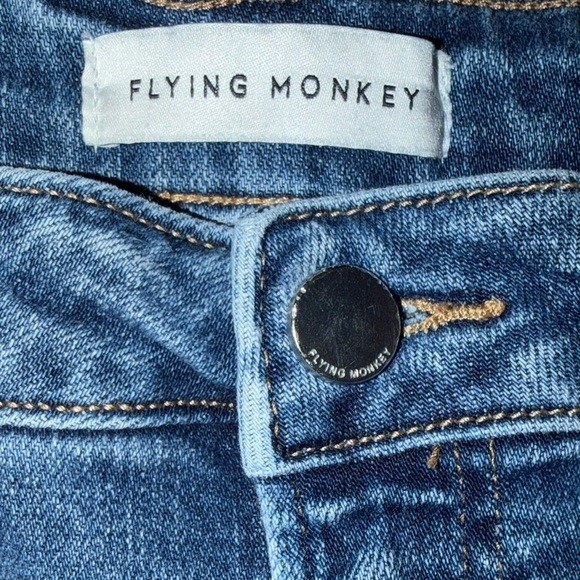 Flying Monkey Womens Straight Leg Distressed Medium Wash Jeans F5205 Size 30
