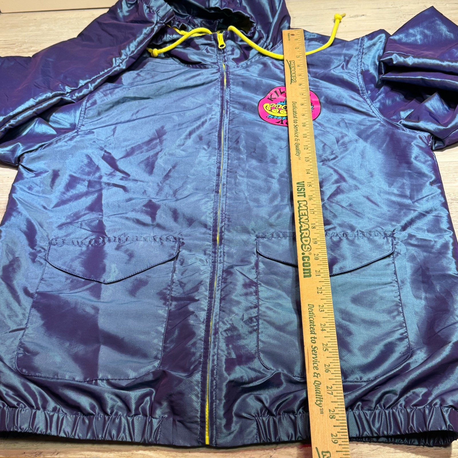 Killer Acid Jacket Mens Large Windbreaker Psychedelic Graphic Print No Bad Trips