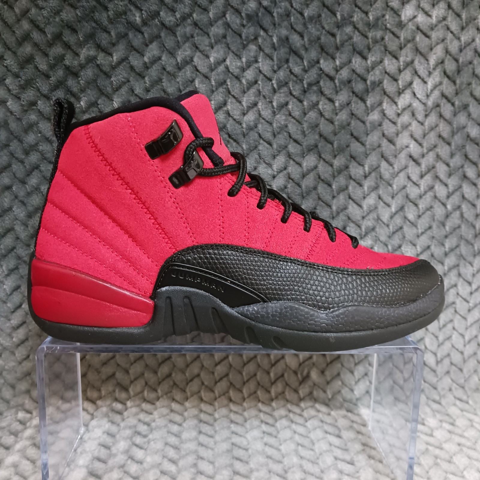 Air Jordan 12 Retro GS Reverse Flu Game Varsity Red Black Sneakers Shoes Sz 4.5Y