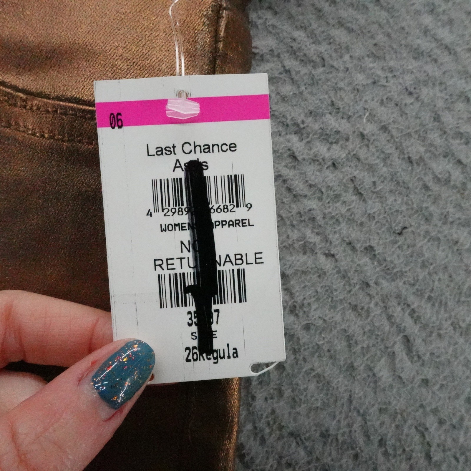 7 For All Mankind Womens Metallic Bronze Coated Skinny Jeans Size 26 NEW