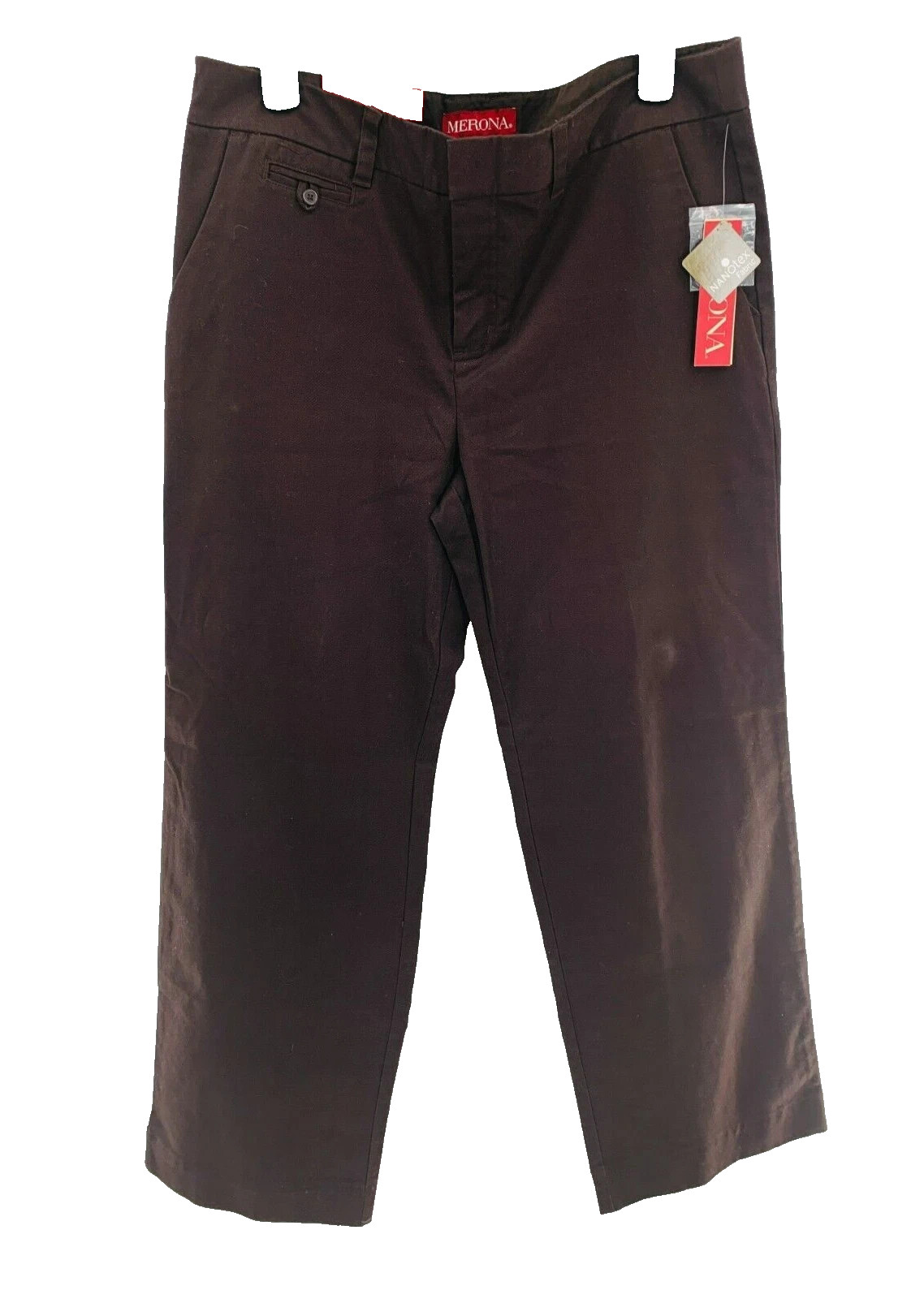 Merona Brown The Ultimate Khaki Nanotex Fabric Relaxed Size 12 Pants NWT