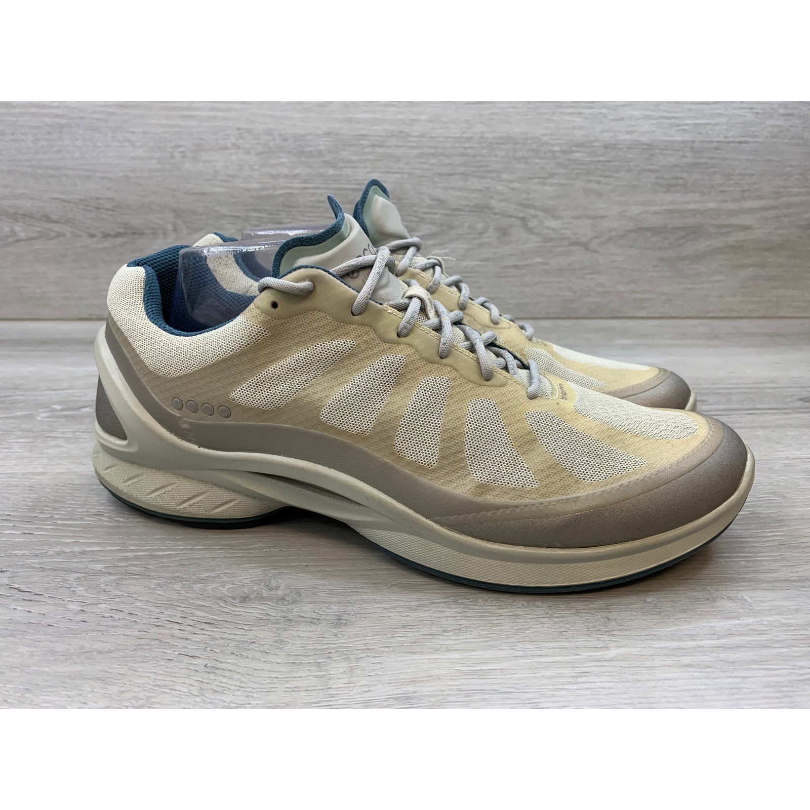 ECCO Performance Biom Men’s Sneakers Gray Teal 9 Mesh Athletic Walking Shoes