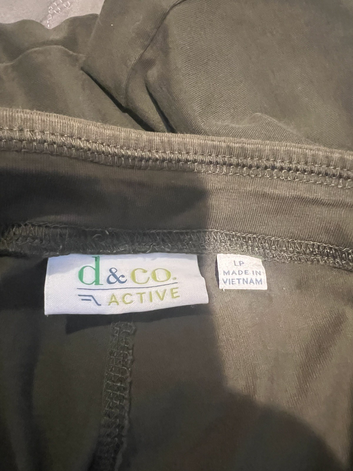 D&Co Denim & Company Active Pull On Casual Pants Stretch Green Sz. Large Petite