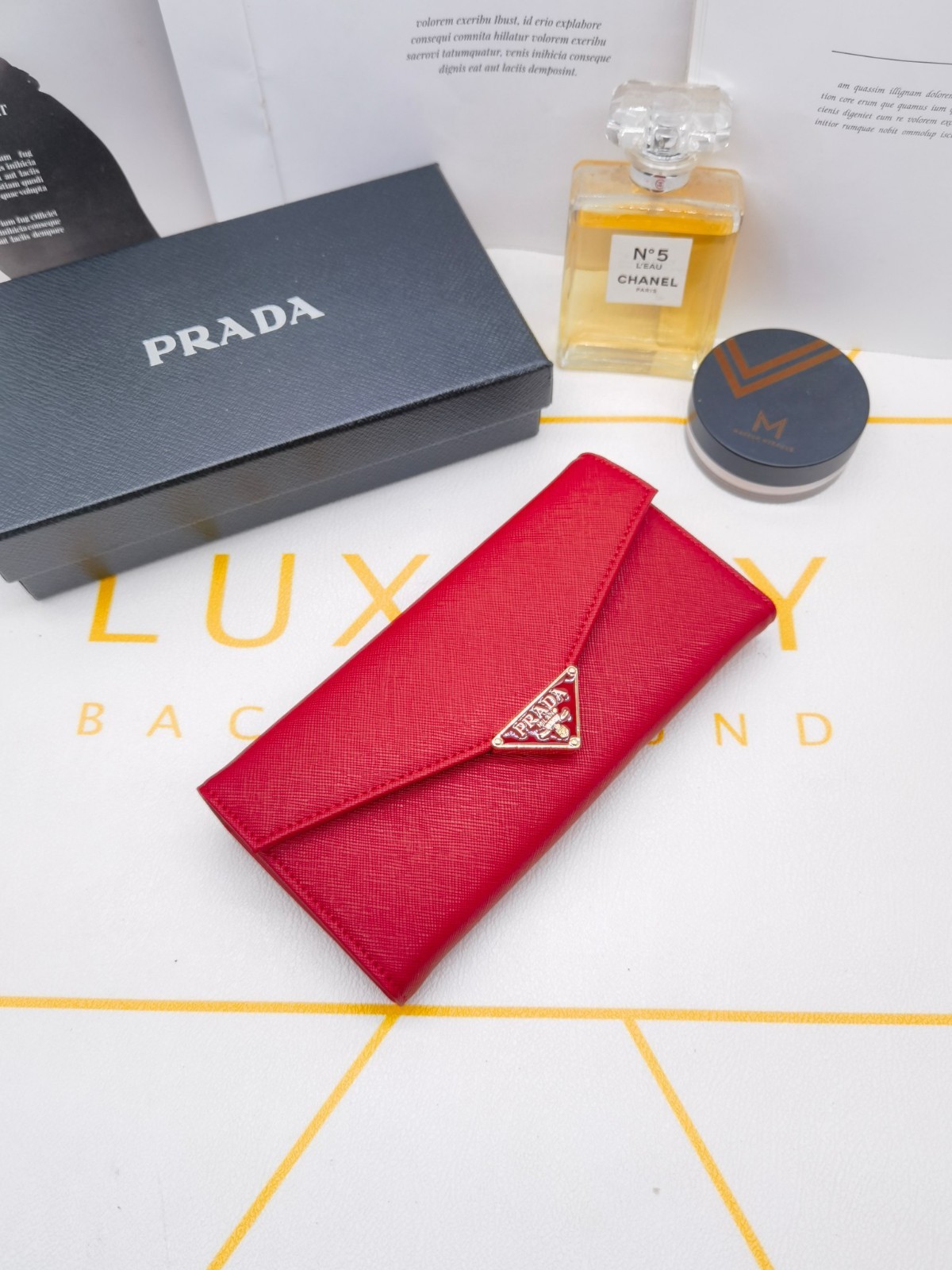 Prada Classic Saffiano Leather Envelope Long Wallet