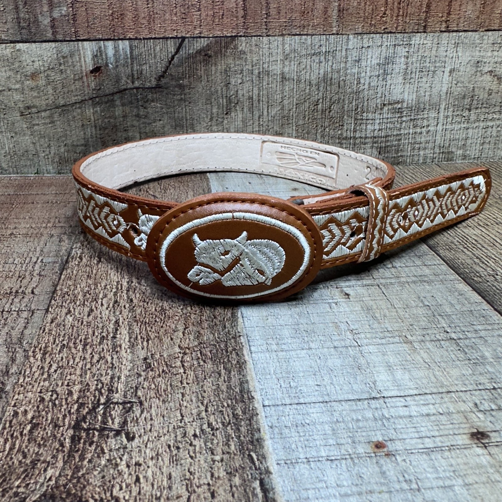 Kid’s Mexican Western Cowboy Bull Embroidered BELT Made in Mex. Cinto Vaquero