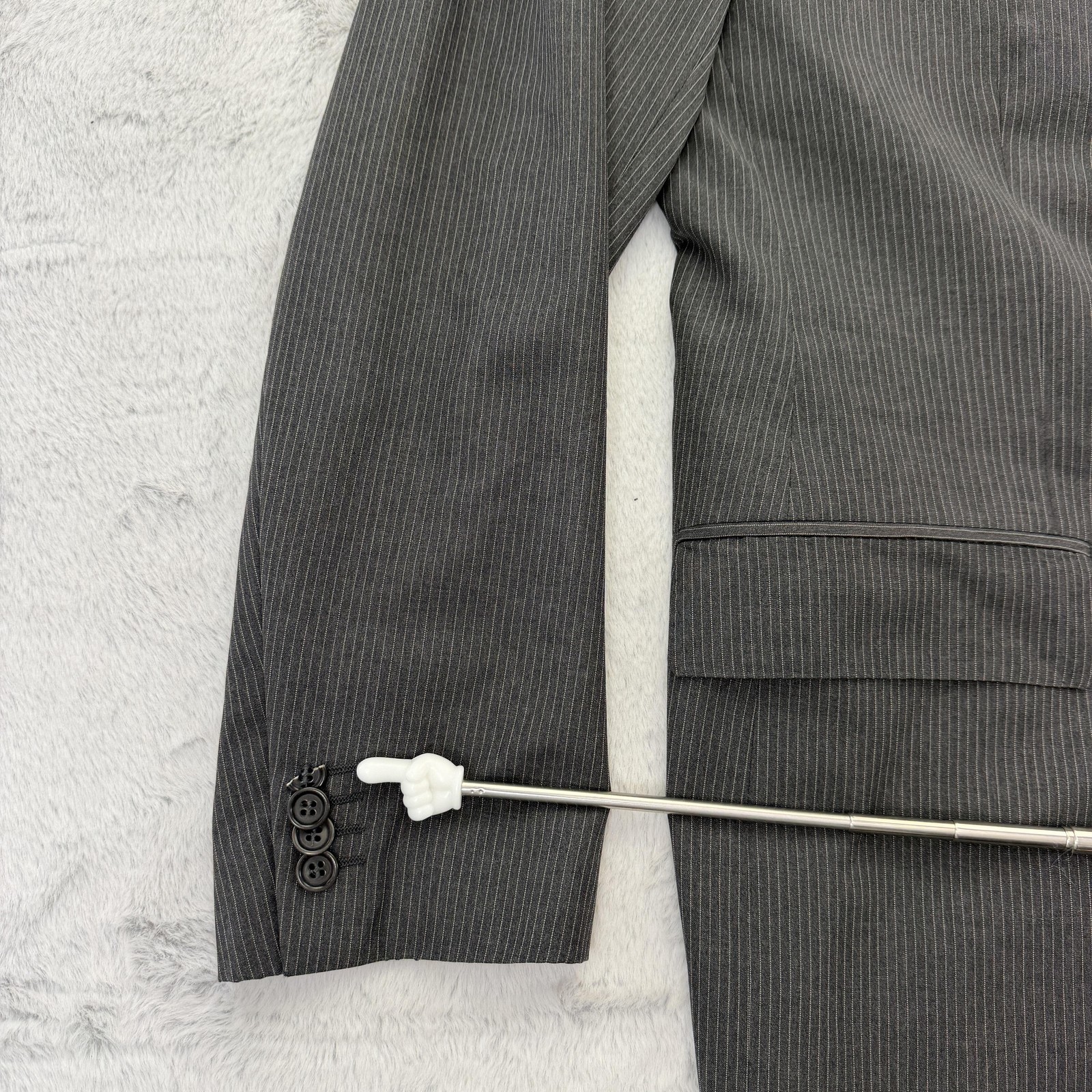 Boggi Milano Suit Mens IT 52 US 42 Gray Pinstripe Wool 2 Piece 36×32 Pants Italy