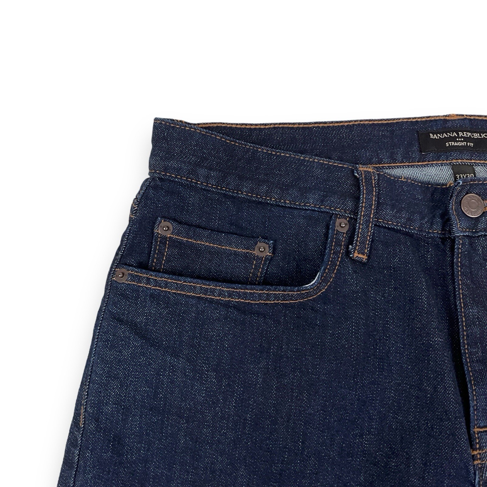 Banana Republic Jeans Men 33×30 (ACTUAL 34×27.5) Dark Blue Straight Fit Denim