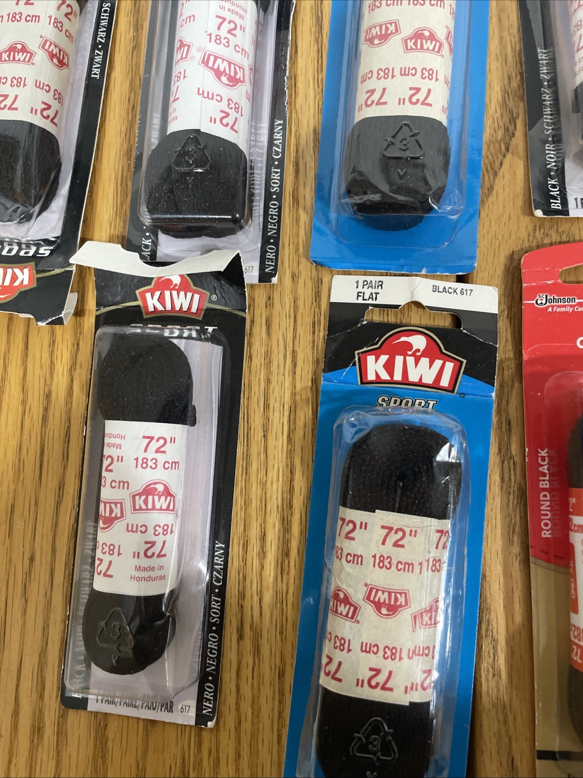 13 pairs Kiwi Outdoor Flat BLACK 72″ Shoe Laces 182 cm 9+ Eyelets Misc Lot