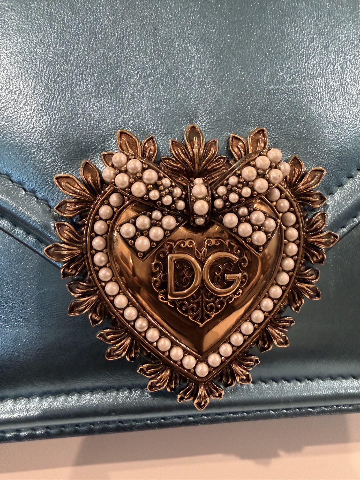 Two Authentic Dolce and gabbanna devotion mini leather top handle bag