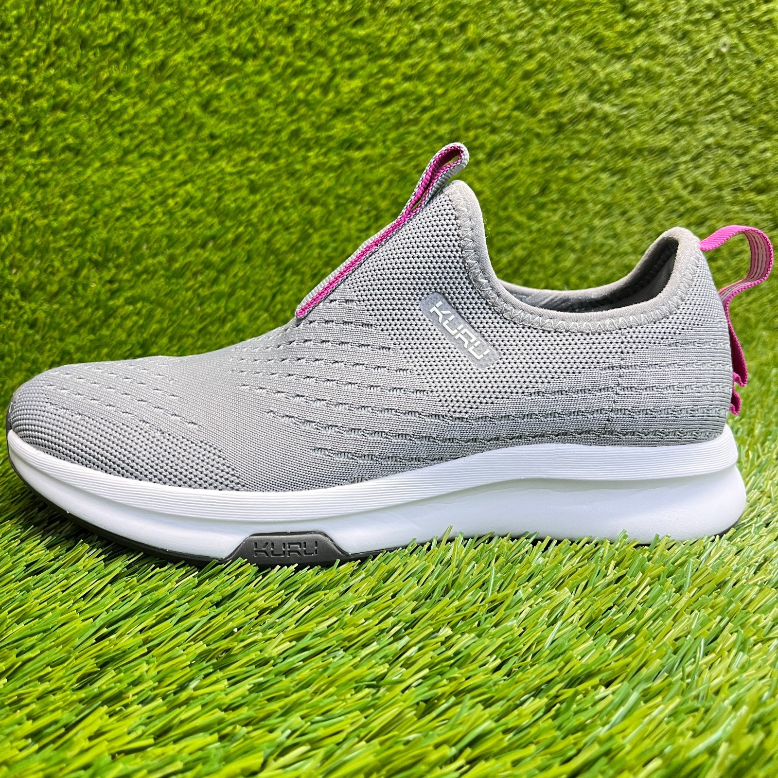 Kuru Atom Womens Size 6.5 Gray Purple Athletic Walking Slip On Shoes Sneakers