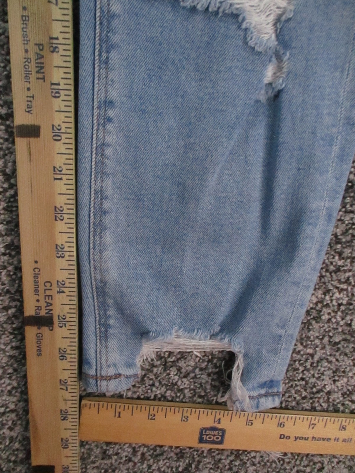 American Eagle Mom Jeans Womens 6 Blue Distressed Stretch High Rise Denim 27×27
