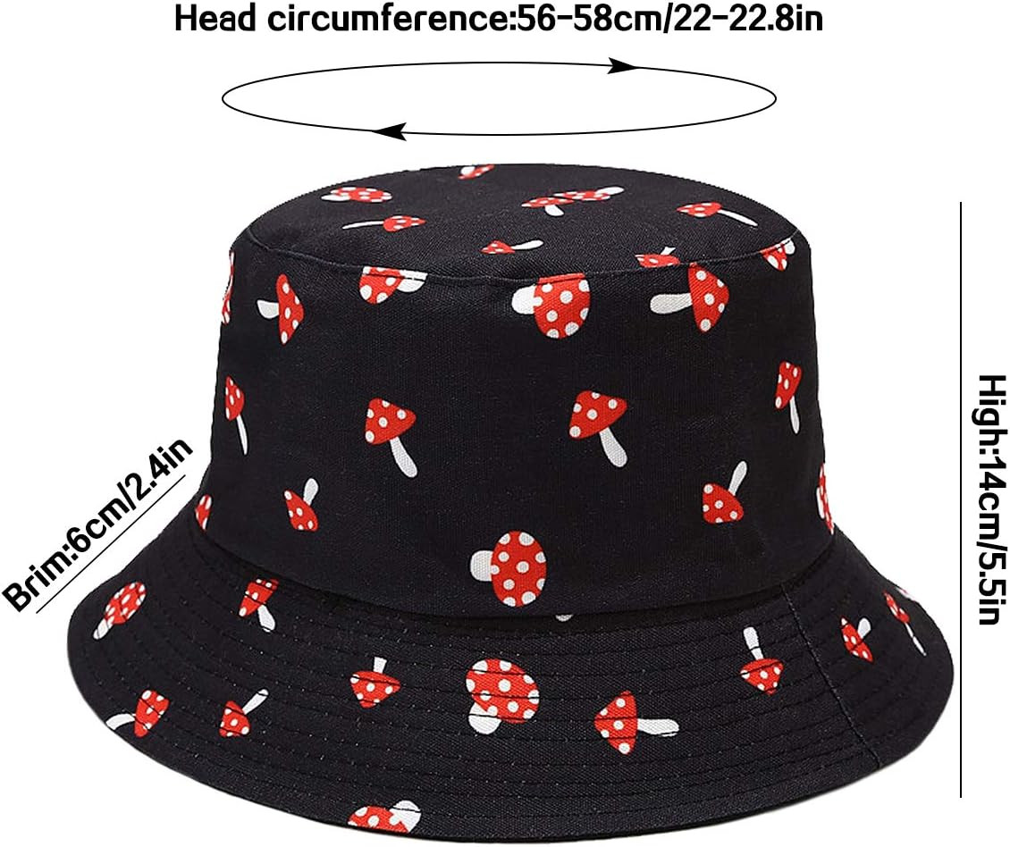 Unisex Bucket Hat Beach Sun Hat Aesthetic Fishing Hat for Men Women Teens, Rever