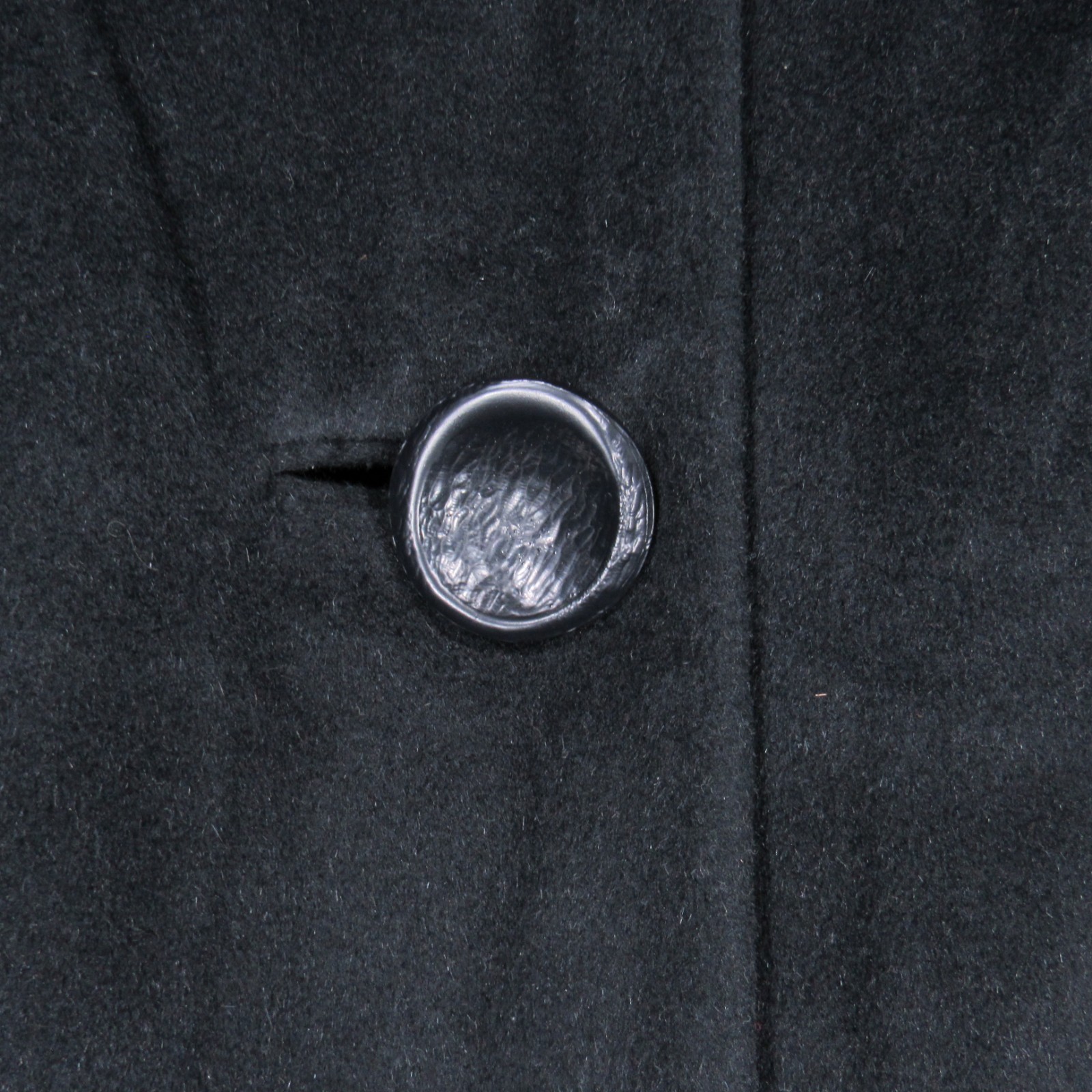 VTG REGAL KISMET Lined WOOL Black BROWN FUR COLLAR Button-Up POCKETS Jacket Sz M