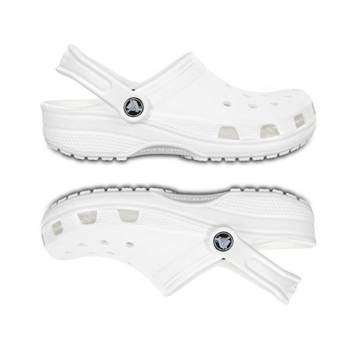 White Crocs Classic Everyday Unisex Slip-On Sandals Lightweight Cushion Fit Shoe