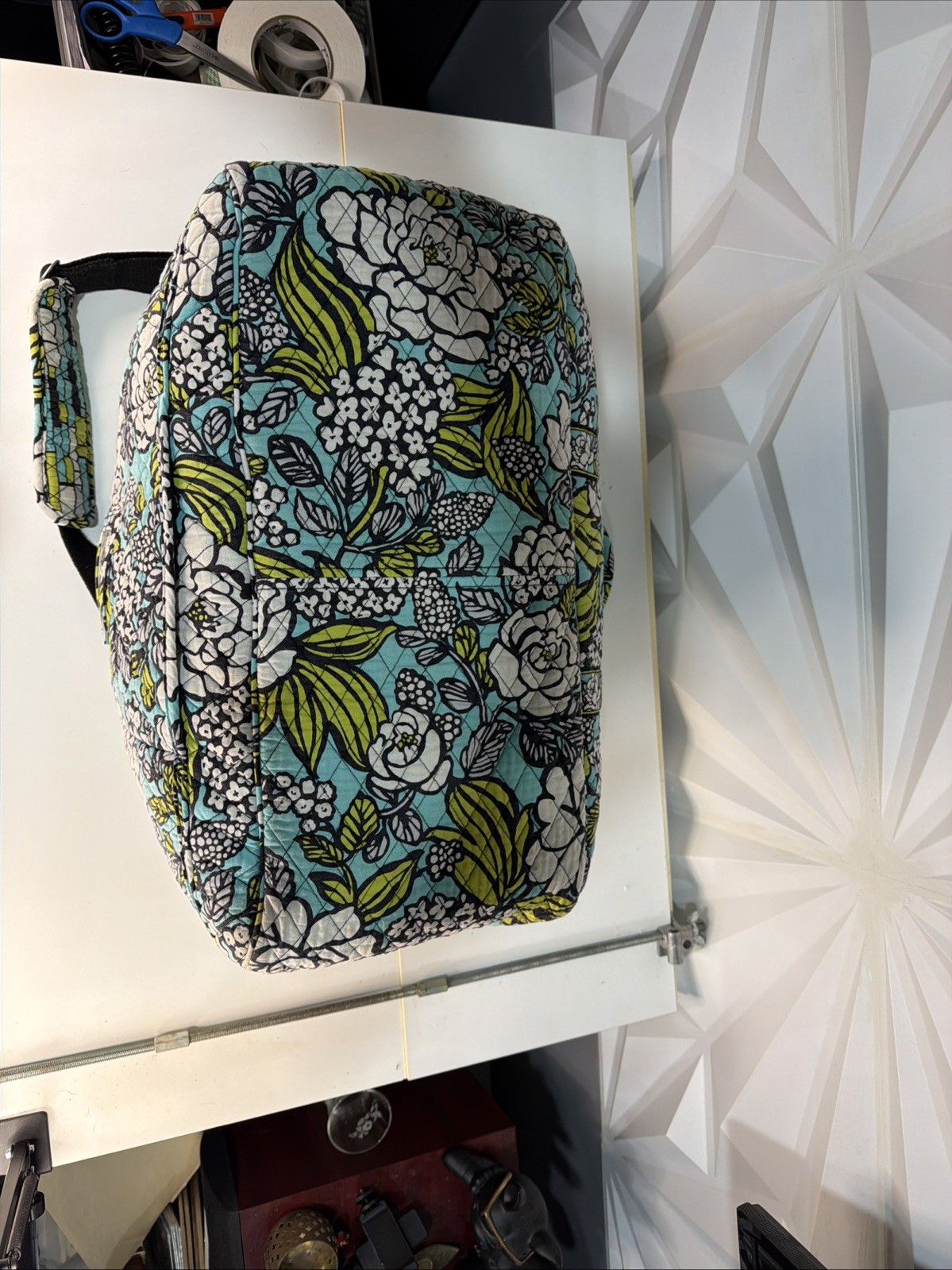 Vera Bradley Island Blooms Weekender Duffle Floral Bag Blue Green FREE S&H