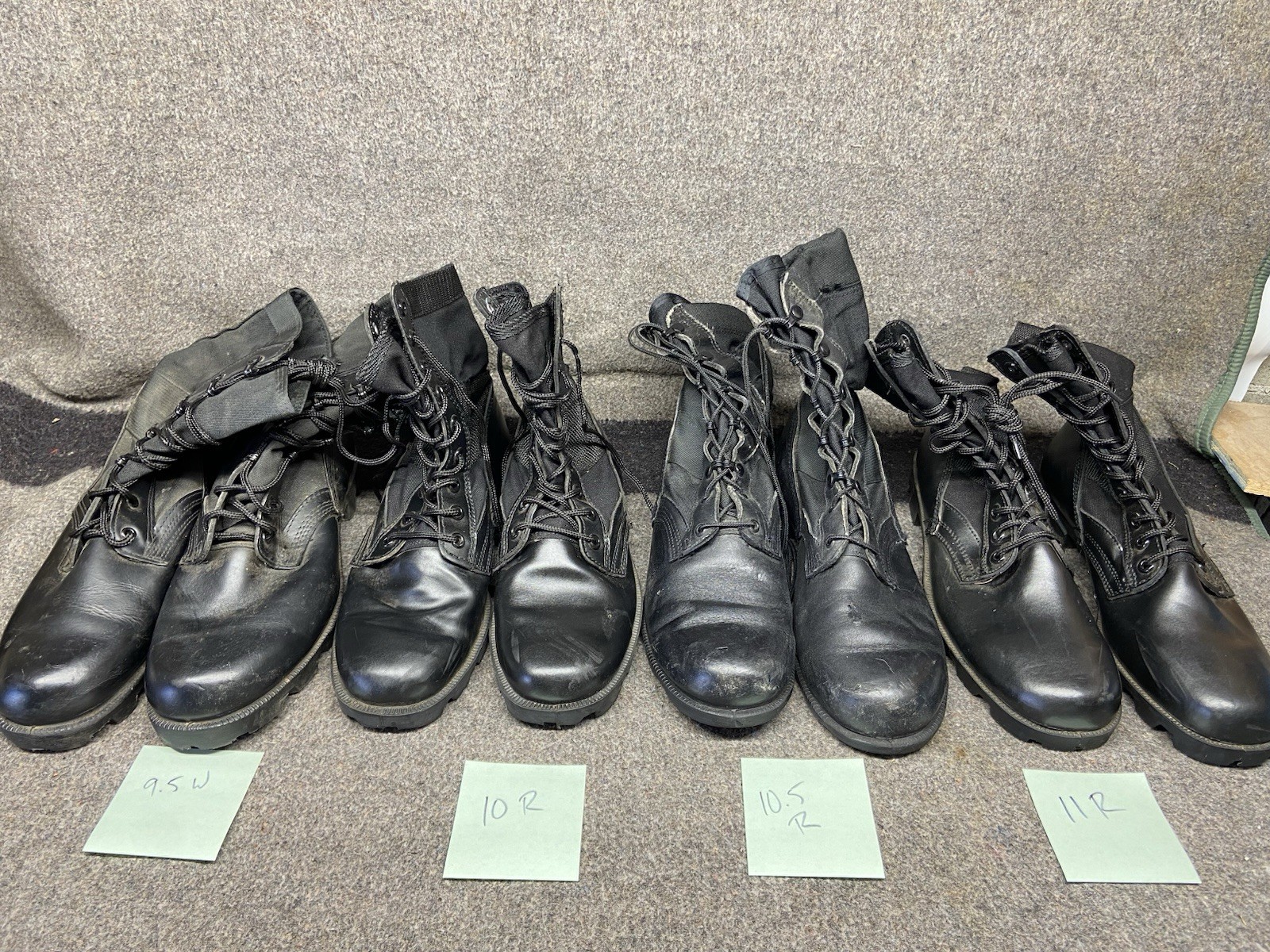 Men’s Leather Canvas Boots Tactical Vietnam-Style Jungle Army-Various Sizes Used