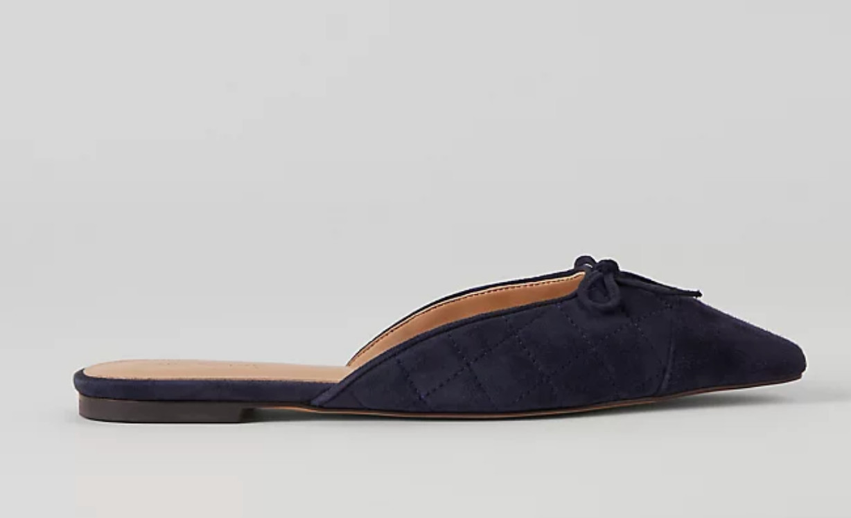 NEW ANN TAYLOR NIGHT SKY QUILTED SUEDE SLIDES SHOES SIZE 8