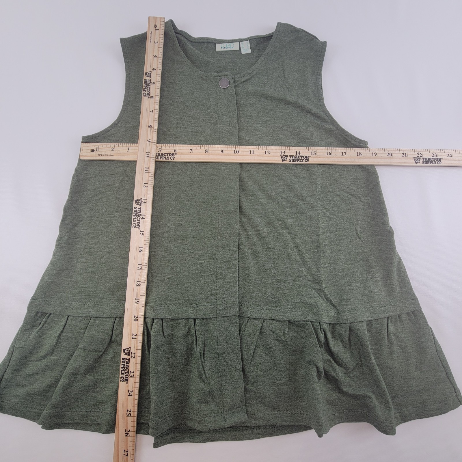 LOGO Lounge by Lori Goldstein Tunic Vest Green Artichoke Sz S A286984