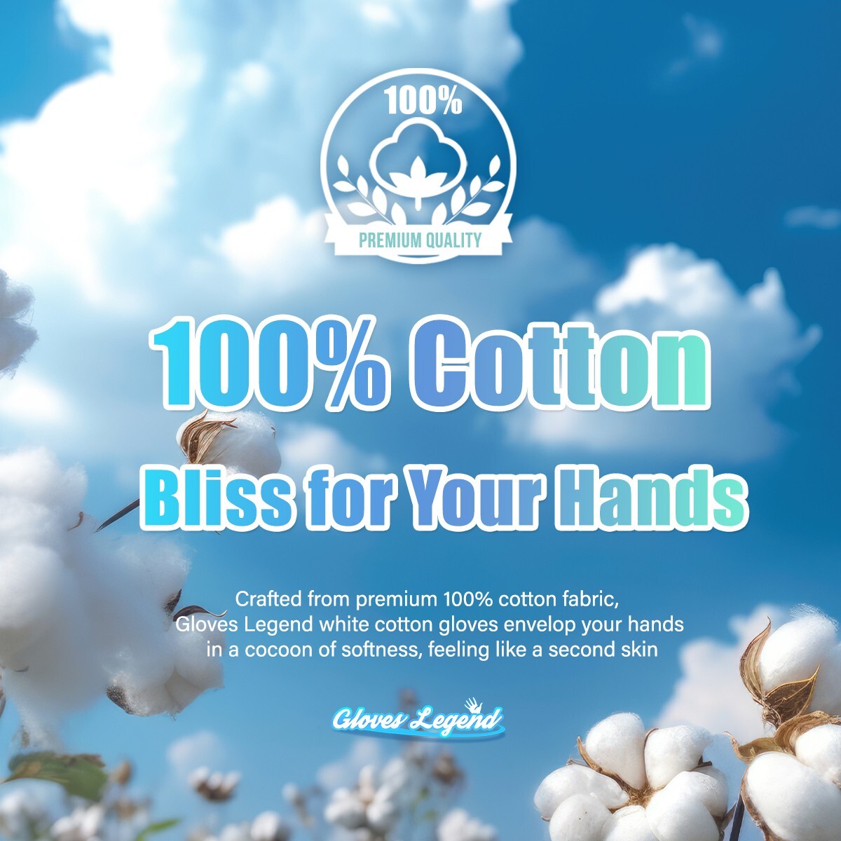 1 Pair 100% Cotton White Marching Band Parade Formal Dress Costume Gloves – M