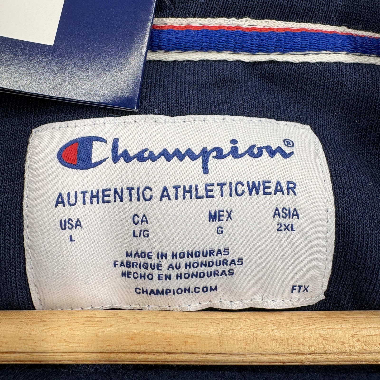 Champion Powerblend Hoodie Mens Large Blue Fleece Pullover Kangaroo Pocket NWT
