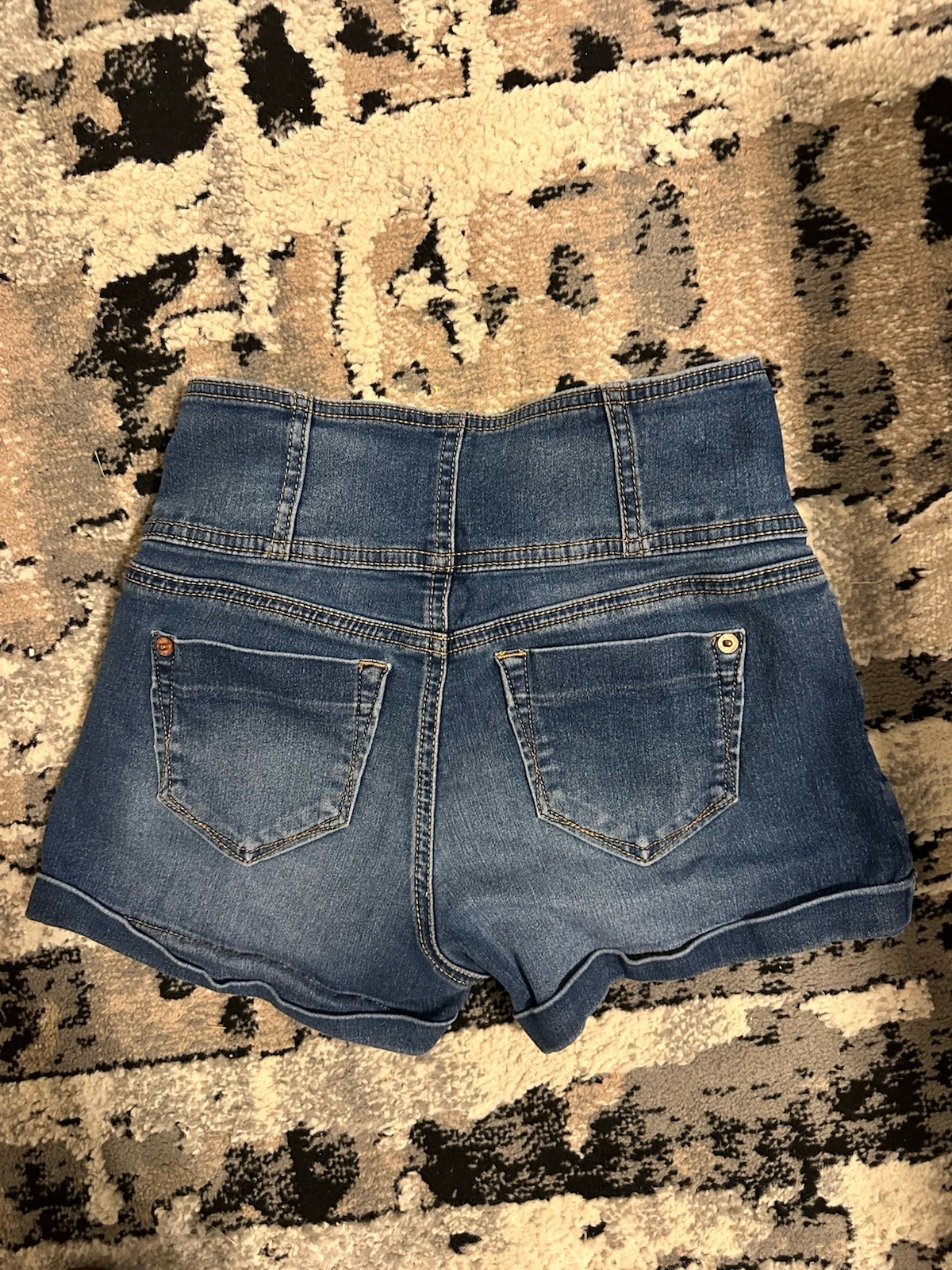 NOBO No Boundaries Super High Rise Curvy Mom Jean Shorts With Cuff Sz 5