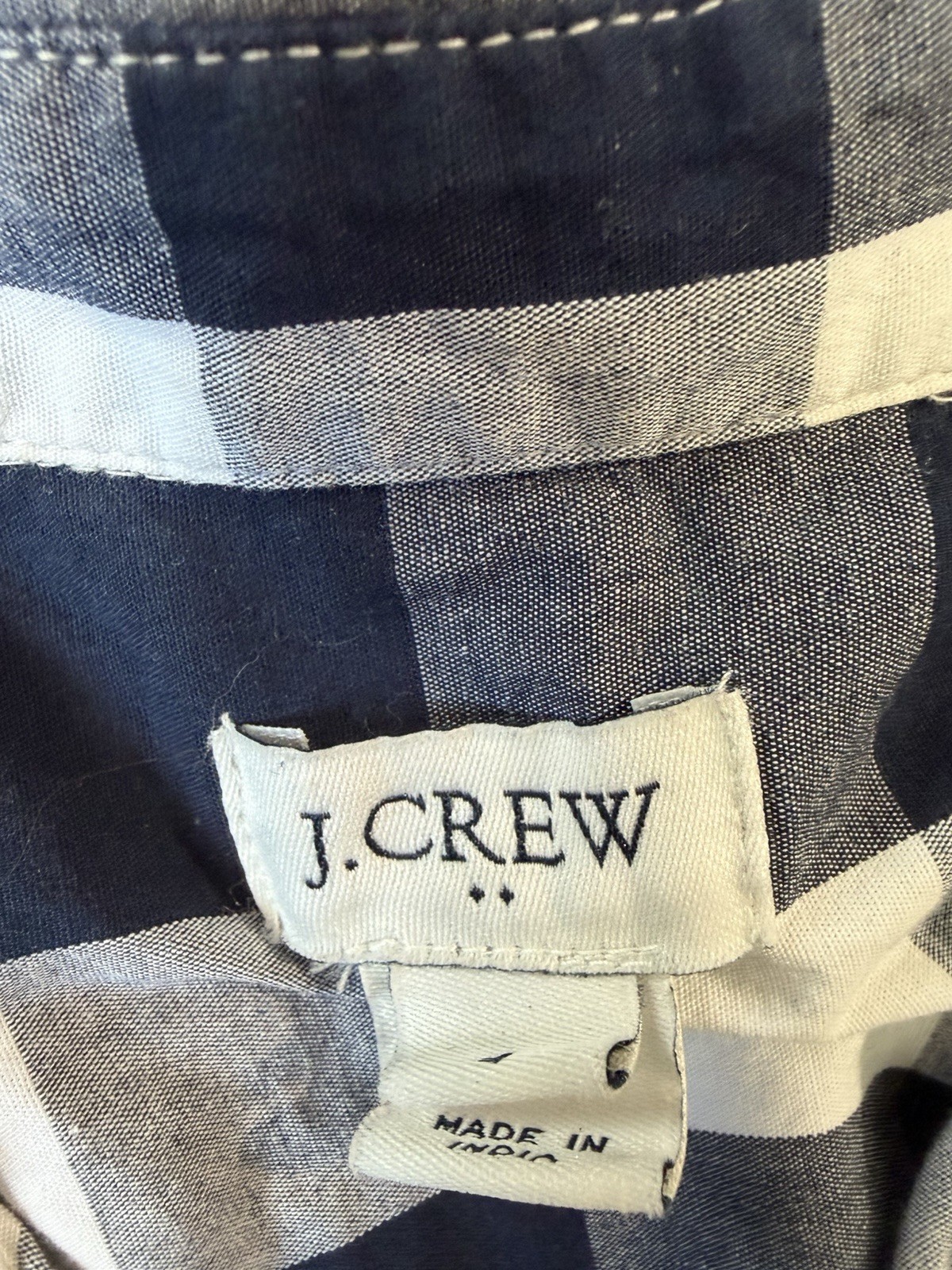 J Crew New Gingham plaid belted shirtdress long sleeve button up black white