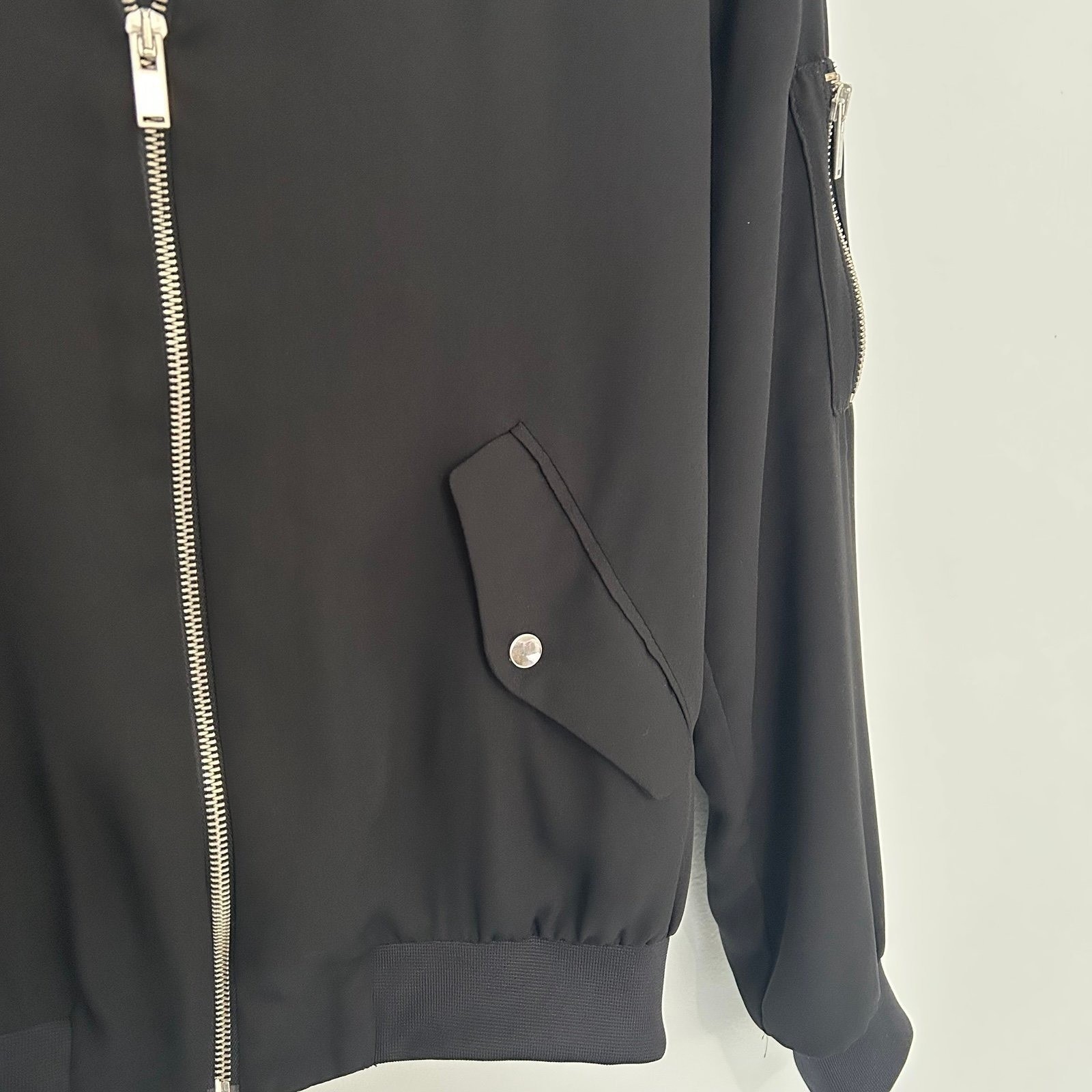 ZARA mens womens gender neutral zip up black bomber jacket windbreaker S / M