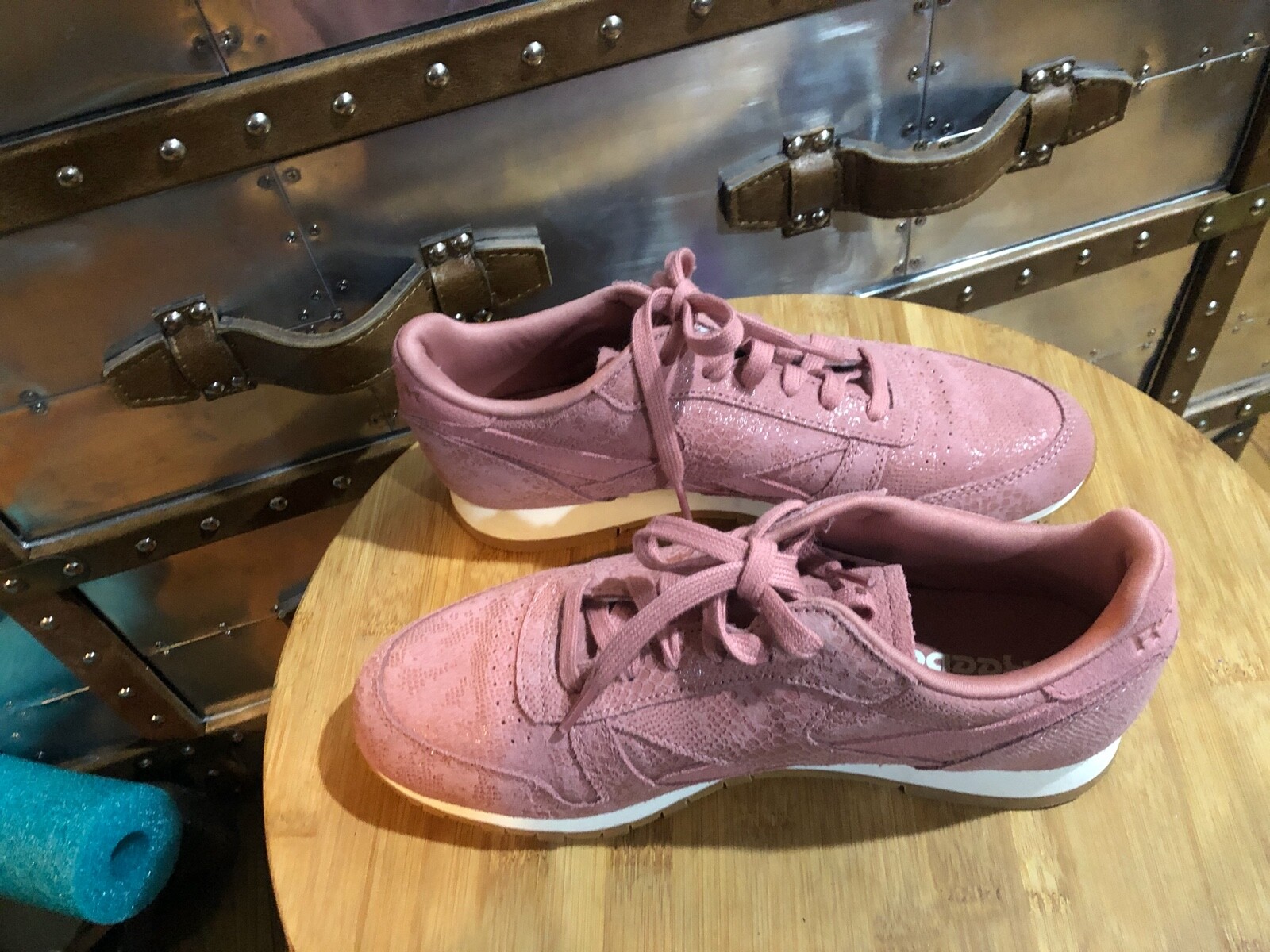 Reebok Classic Leather Clean Exotics Shoes Sandy Rose Chalk Gum BS8226 US 8