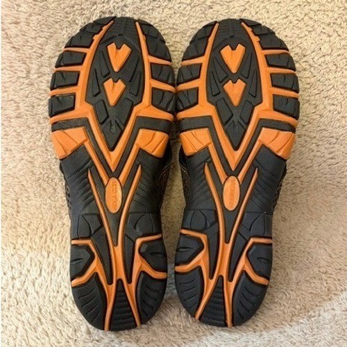 Hobibear Mens Flip Flops Brown Orange Sport Thong Sandals HR5061 Size 10.5-11