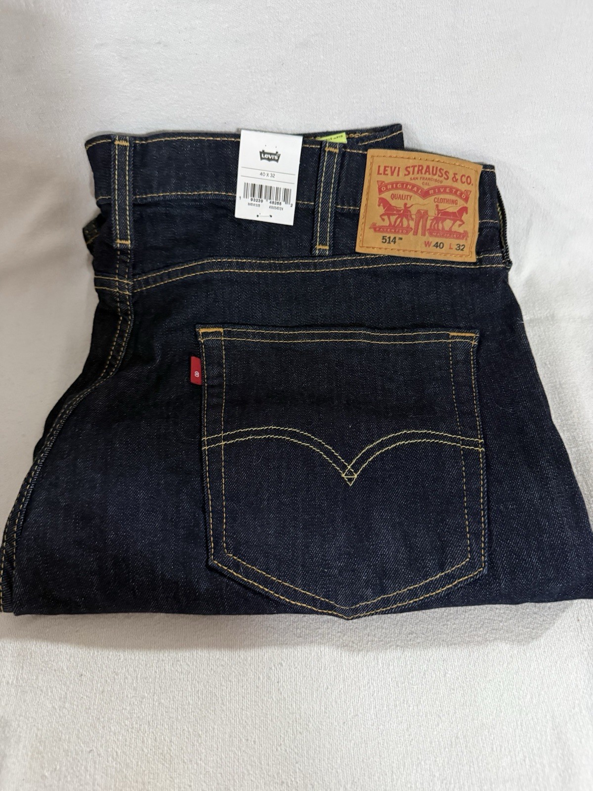 NWT Levi’s Flex 514 Straight Leg Jeans Denim Mens 40×32 Dark Wash Stretch 69.50