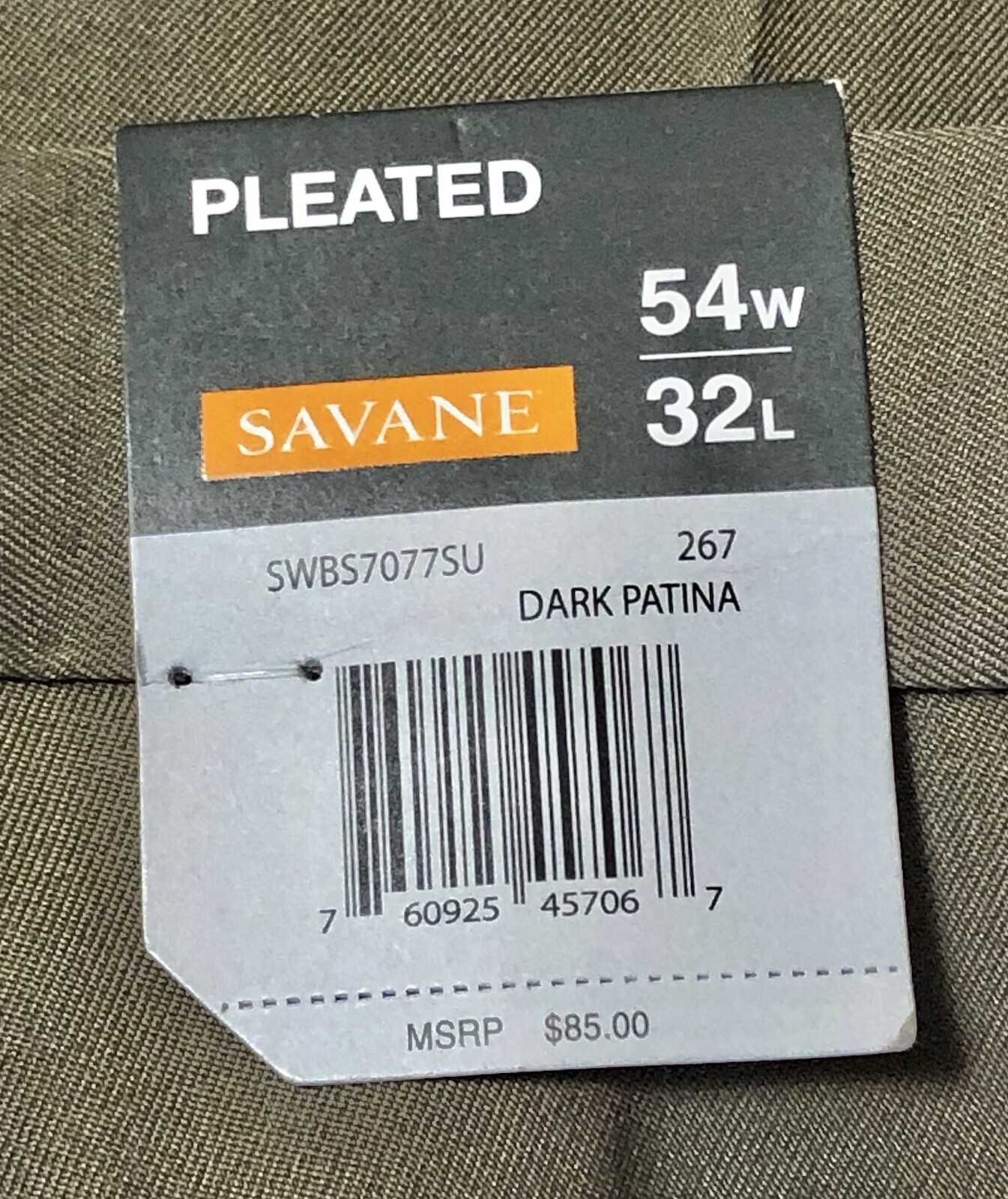 New Mens Savane Straight Leg Stretch Crosshatch Dress Pants 54 x 32 Tan Khaki