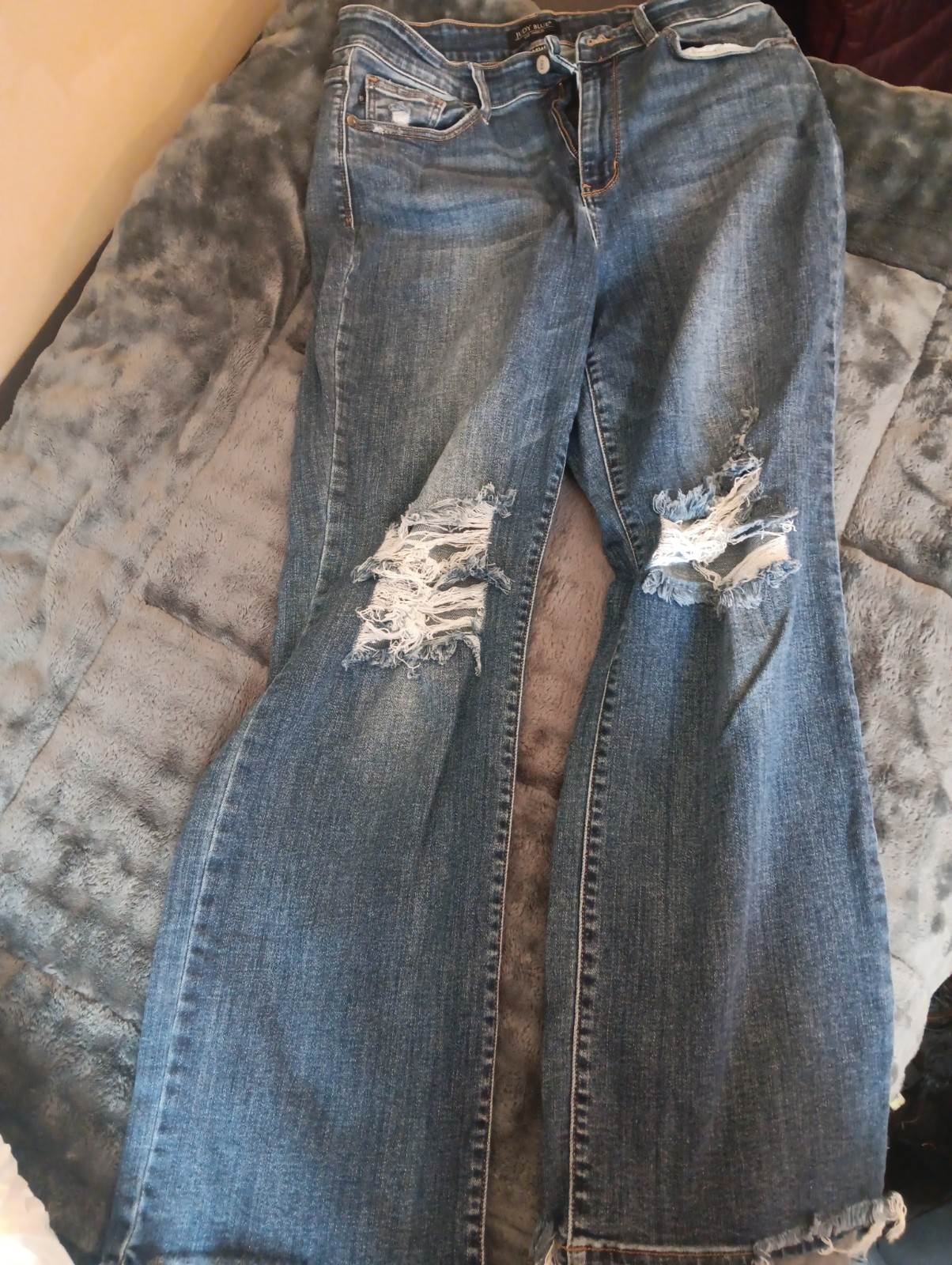 Judy Blue Stretch Denim Jeans, Mid Rise, Elastic Waist, Size 14W