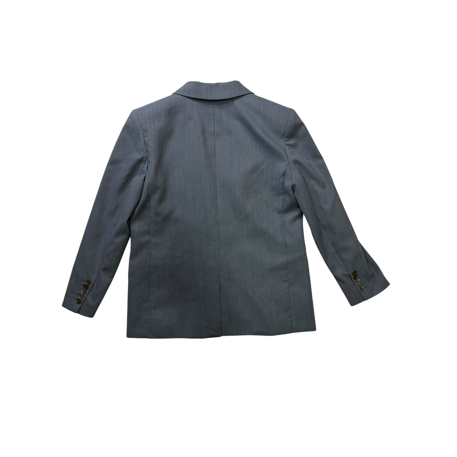JCrew Mario Bellucci Italian Wool Blend Blazer Jacket Blue Grey Womens Size 8