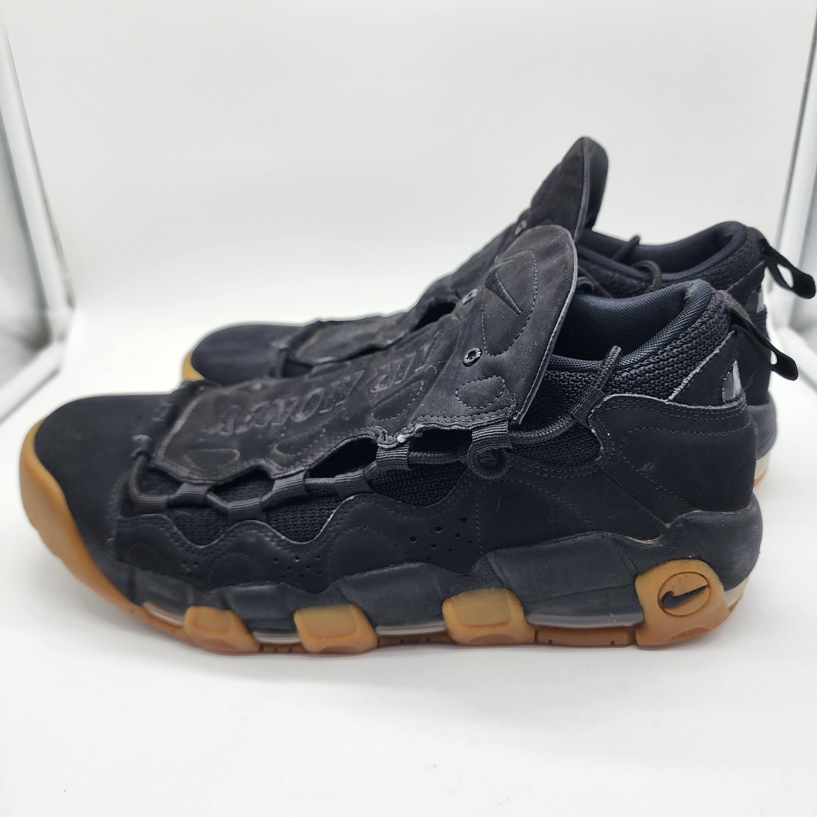 Nike Air More Money Basketball Sneakers 10 Black Gum Light Brown AJ2998-004